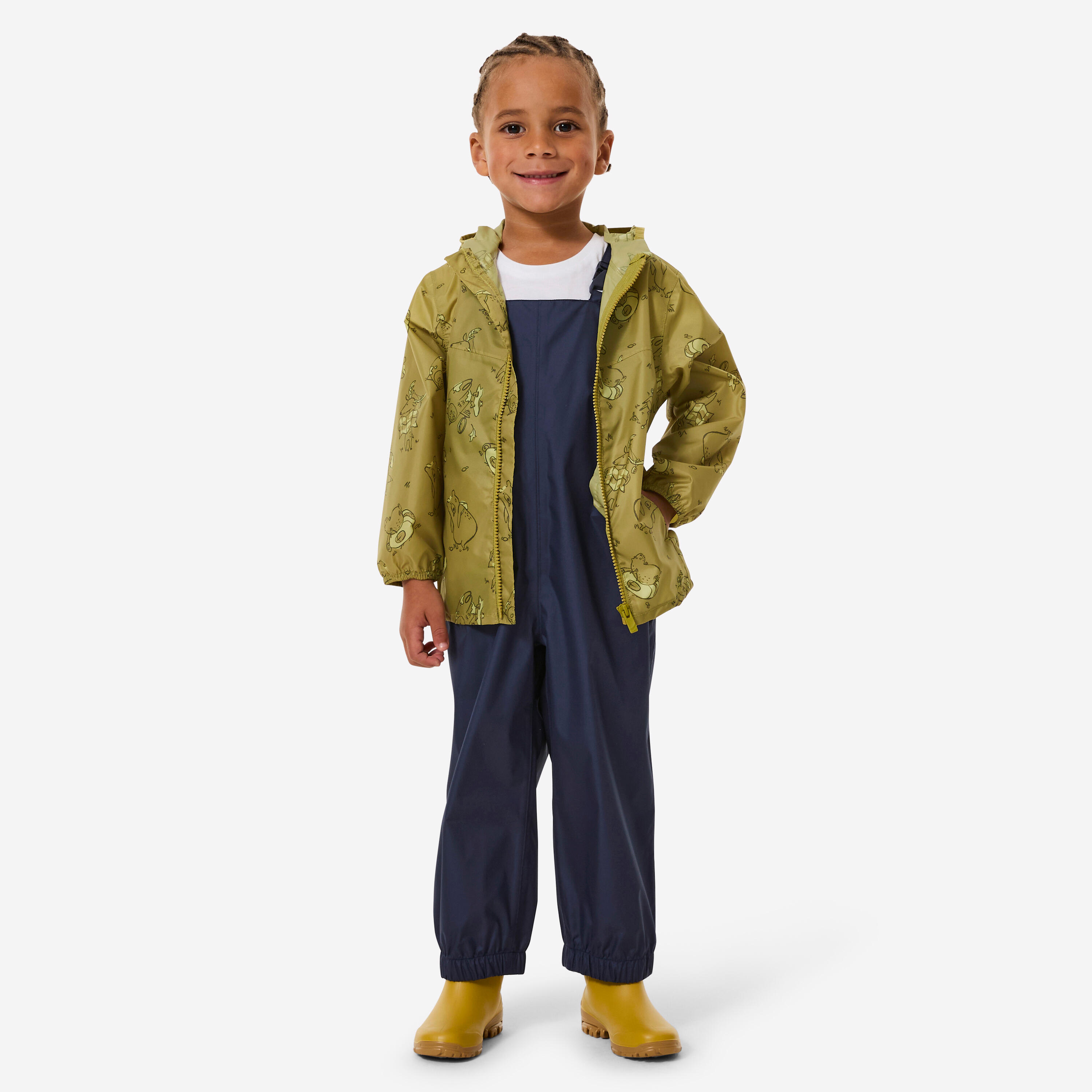 Veste imperméable de randonnée enfant 2-6 ans, MH100 zip kid vert 2/9