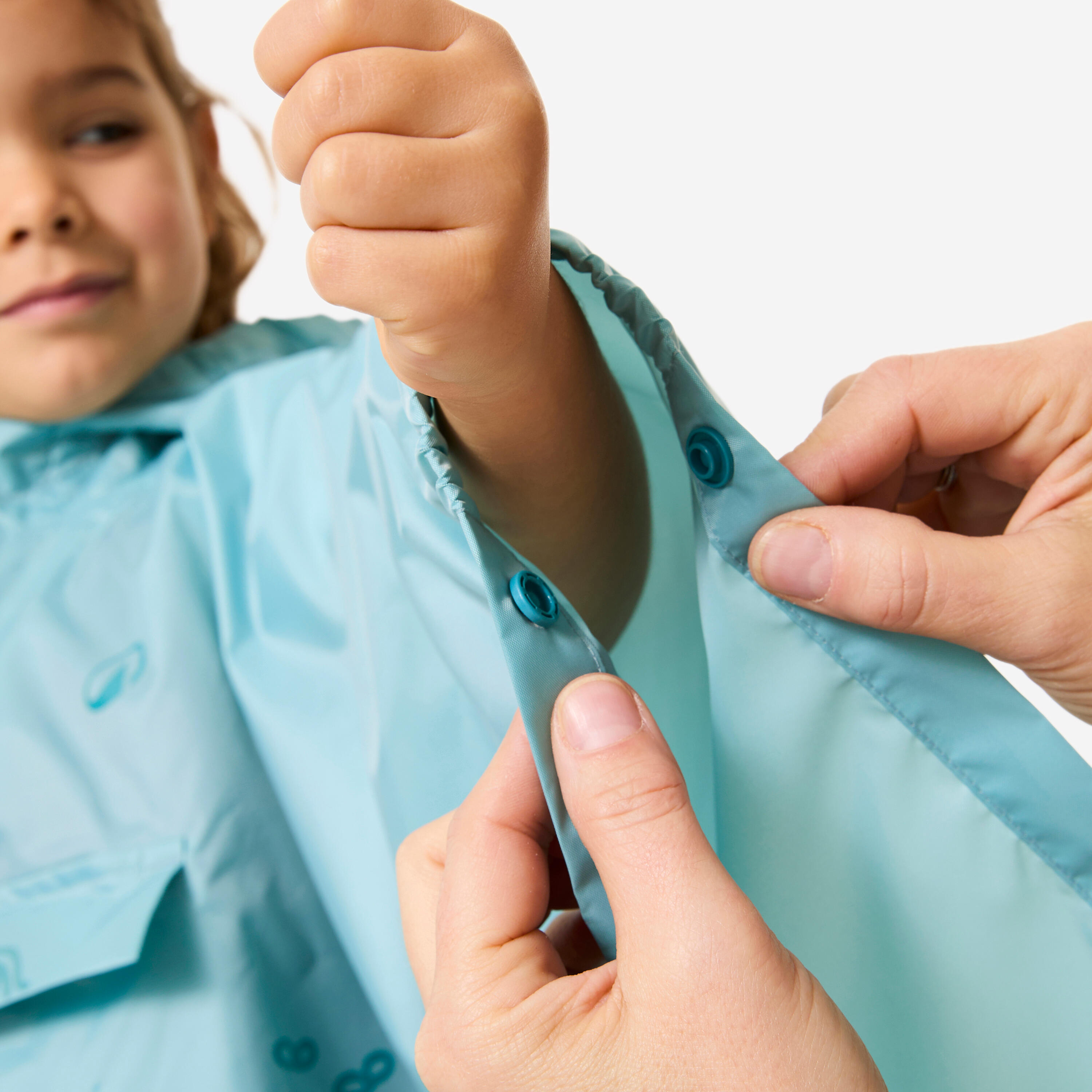 Wasserdichter Kinder-Wanderponcho, MH100 kid Blau 8/10