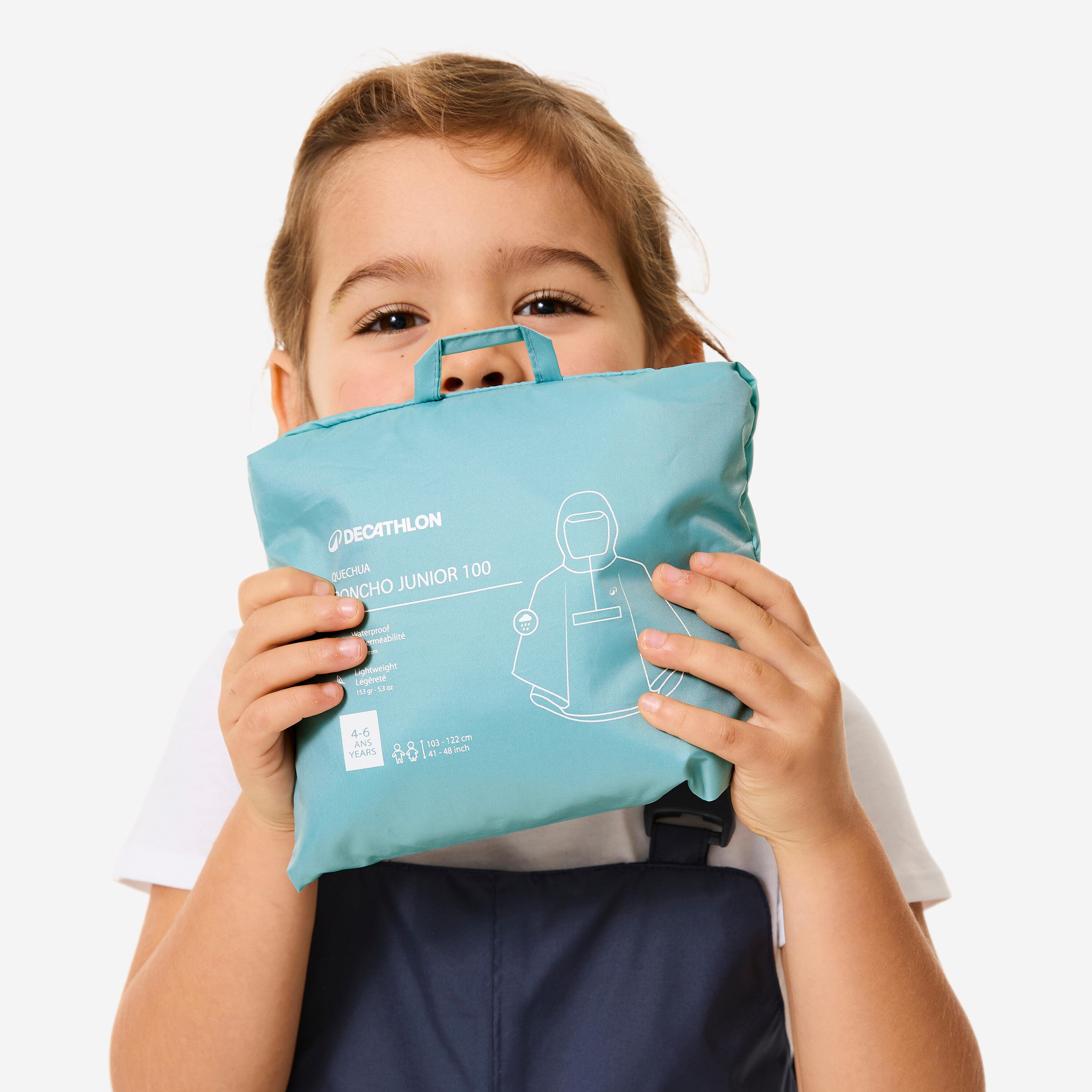 Wasserdichter Kinder-Wanderponcho, MH100 kid Blau 10/10
