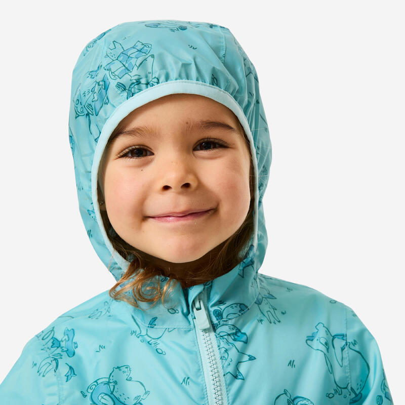 Dětská turistická nepromokavá bunda na zip MH 100 Kid 2–6 let