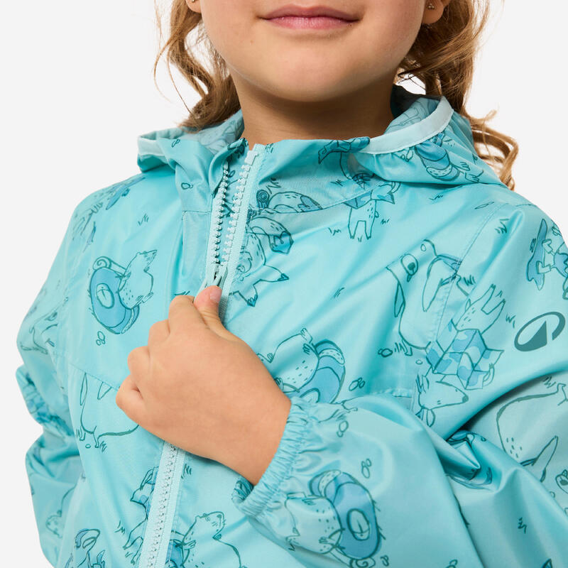 Dětská turistická nepromokavá bunda na zip MH 100 Kid 2–6 let