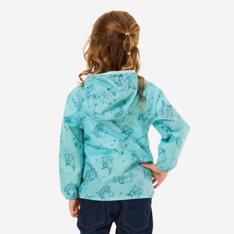 Dětská turistická nepromokavá bunda na zip MH 100 Kid 2–6 let
