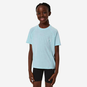 Camiseta de senderismo lana merina niños 7-15 años - MH900 azul -