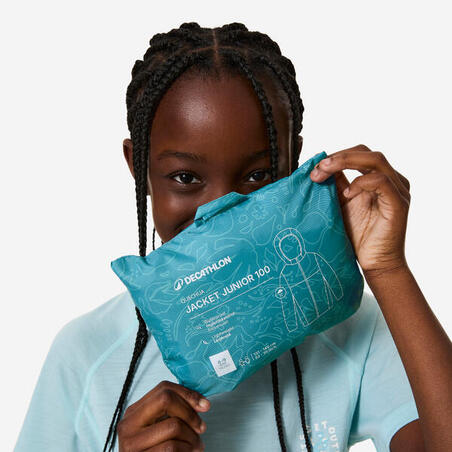 Куртка дитяча MH100 для туризму водонепроникна синя