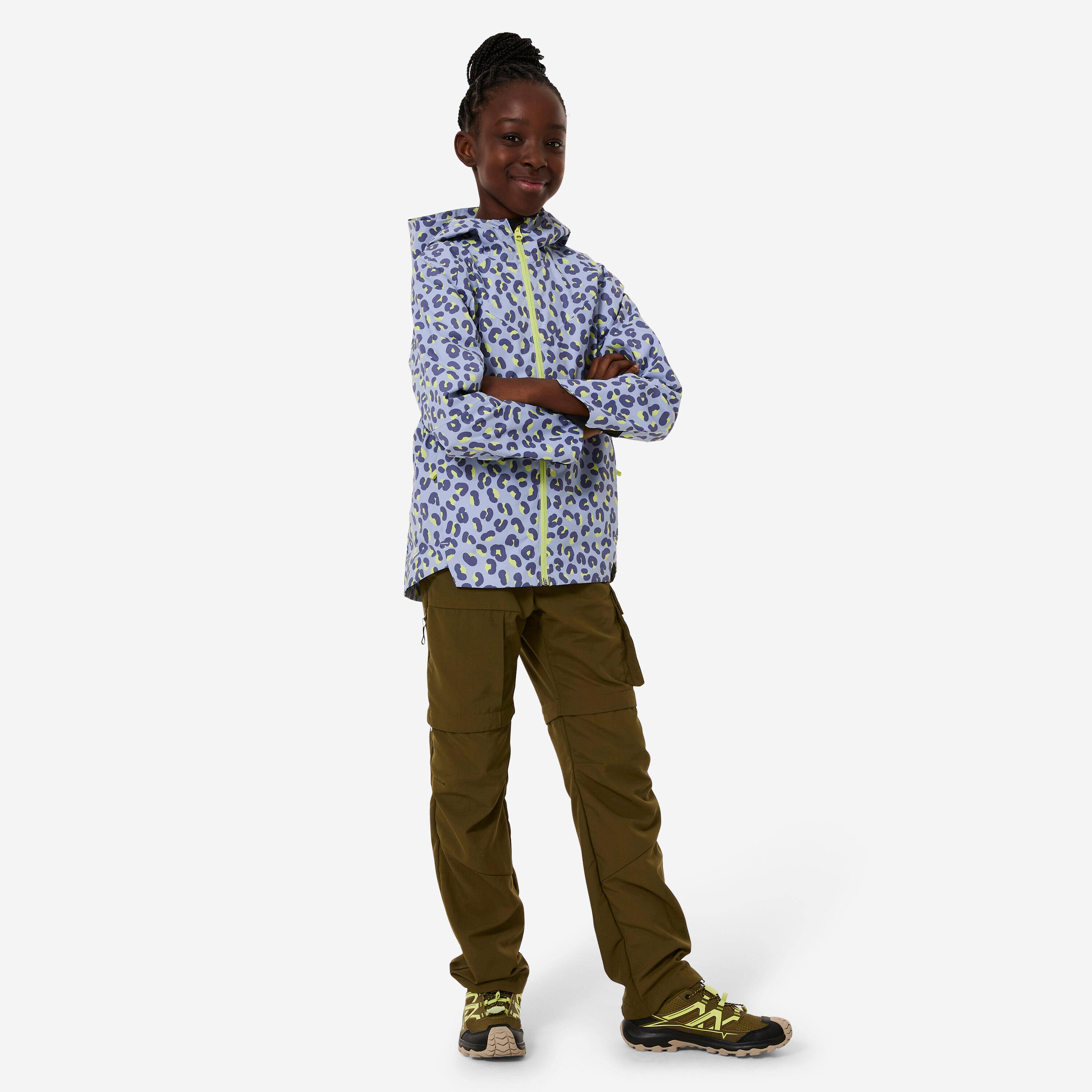 Kids’ waterproof hiking jacket MH500 TW - Purple -  2