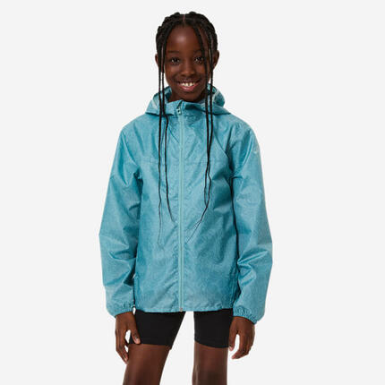 Veste imperméable de randonnée enfant MH100 zip TW gris