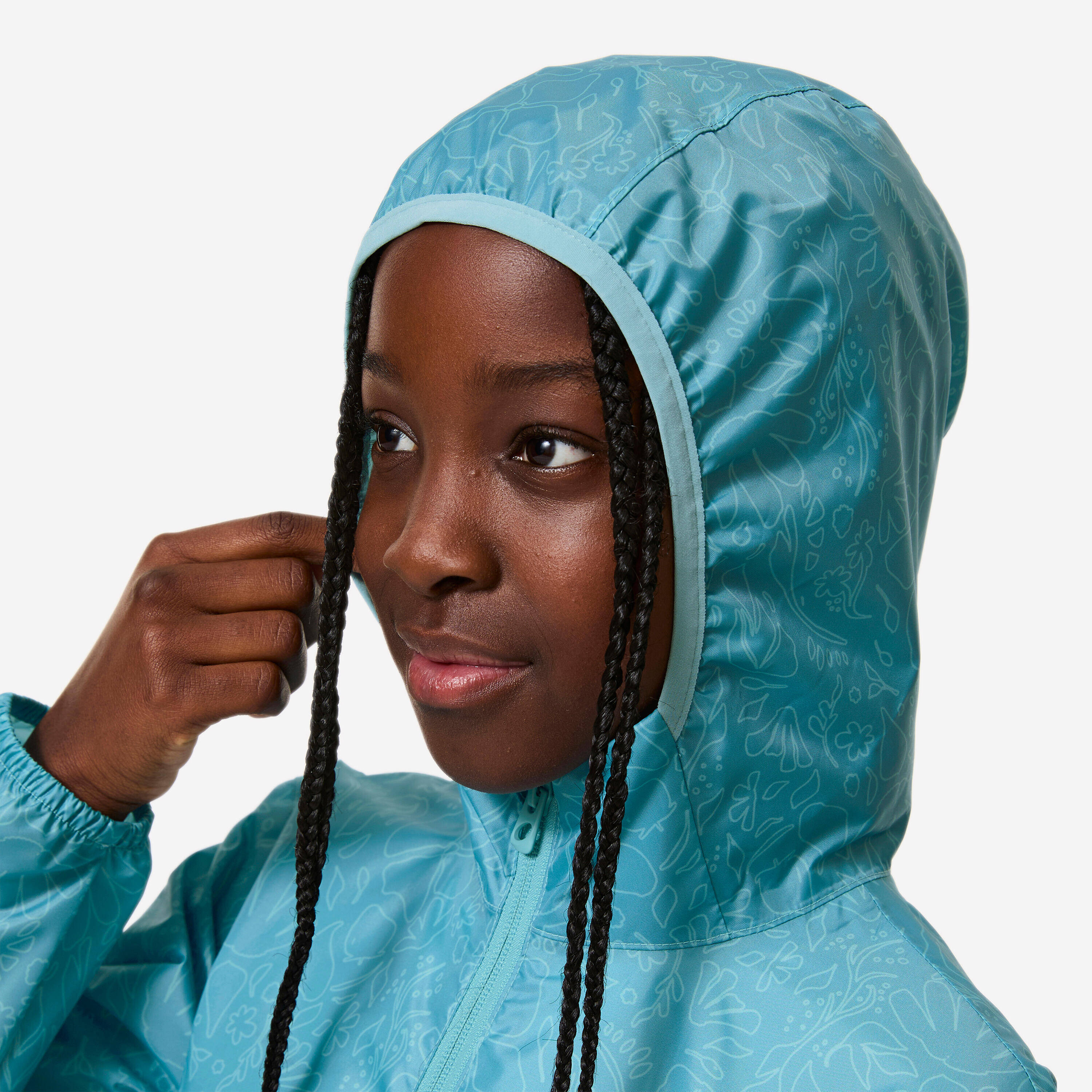 Kids’ waterproof hiking jacket with zip, 7-15 years, MH100 - Blue -  5