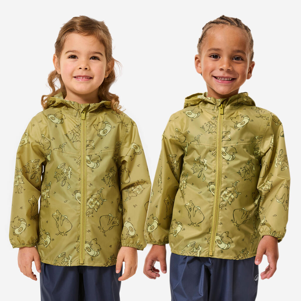 Children’s waterproof hiking jacket - MH100 Kid Zip - Green