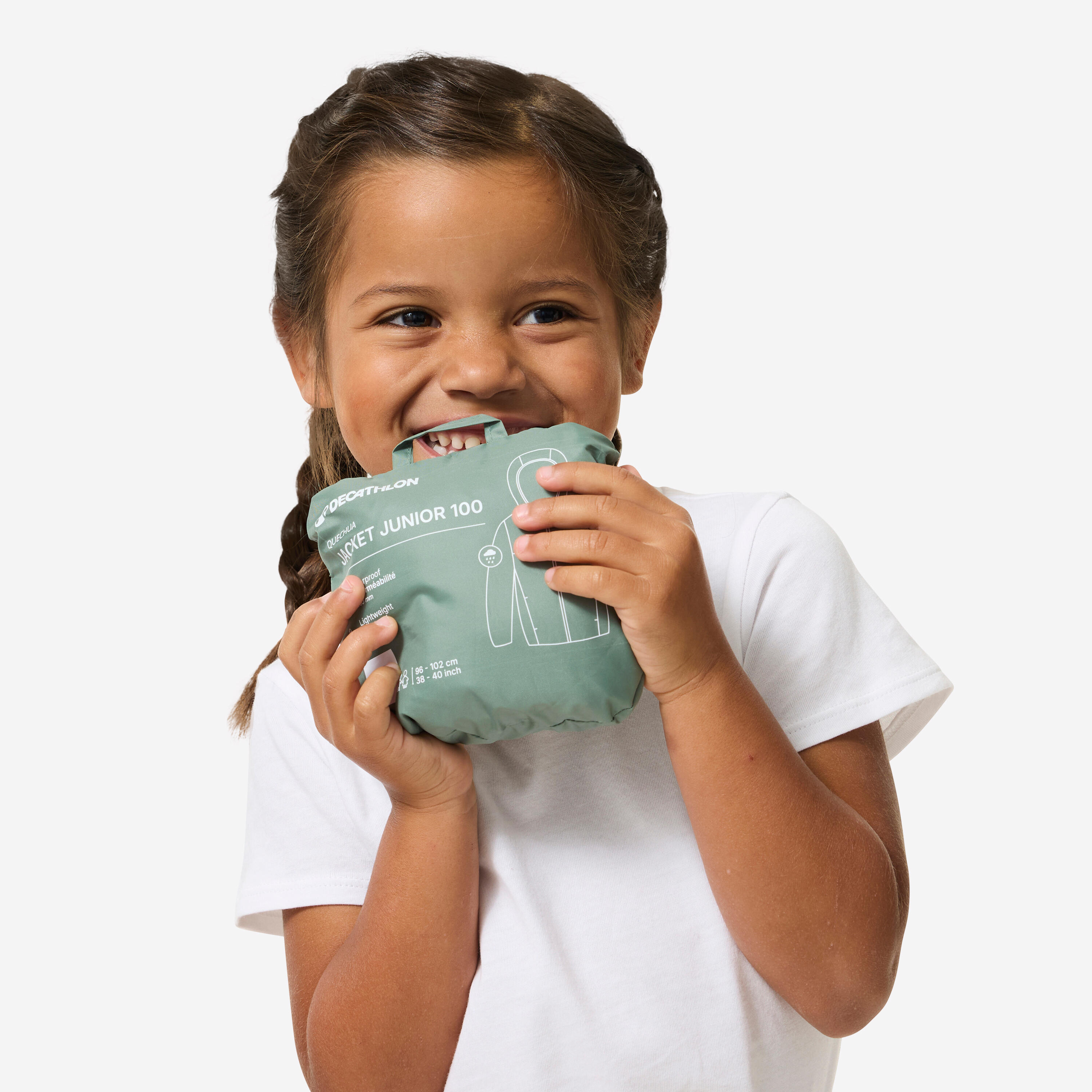 Kids’ Waterproof Hiking Jacket, MH 100 - QUECHUA