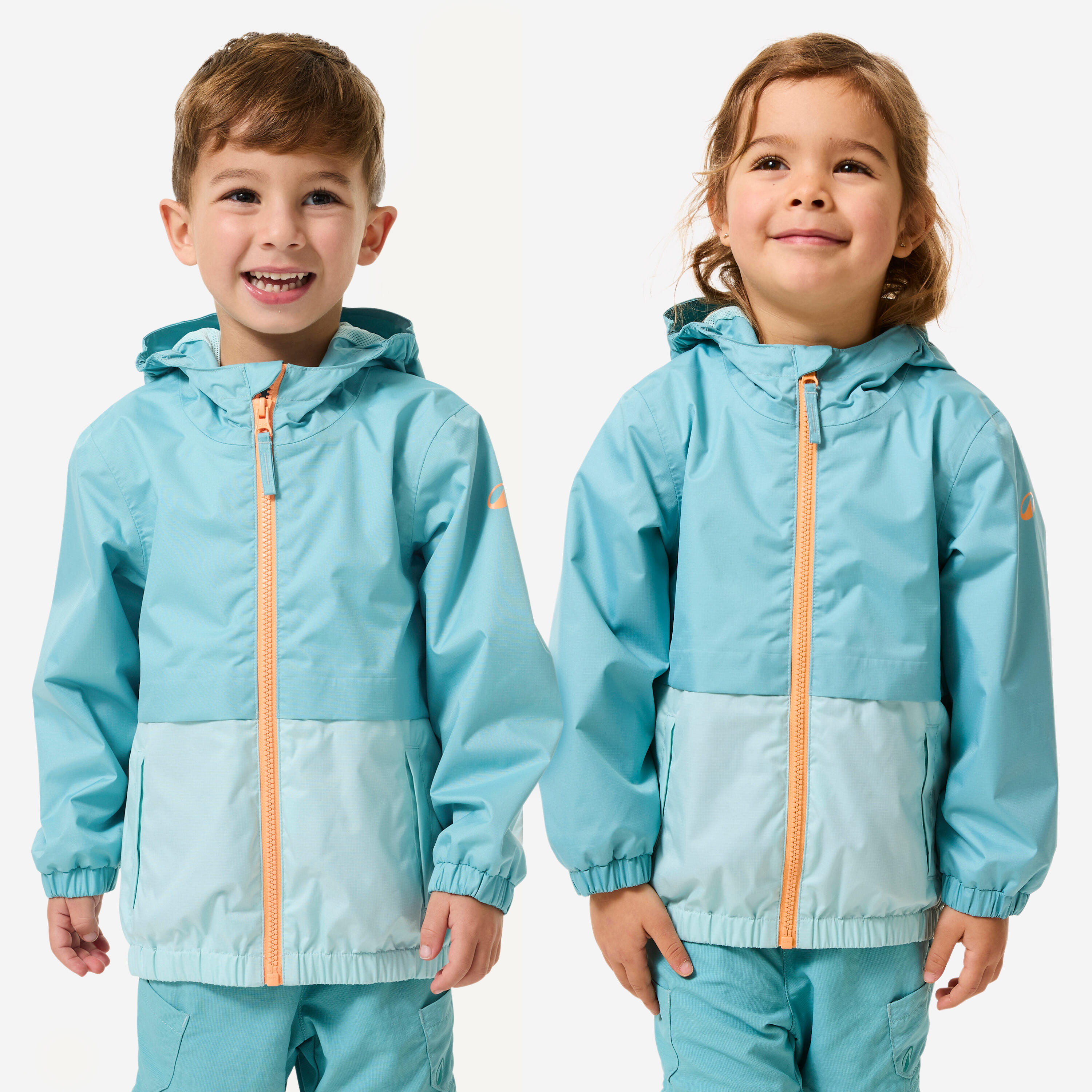 QUECHUA Detská nepremokavá turistická bunda MH500 2-6 r. modrá 89-95 cm