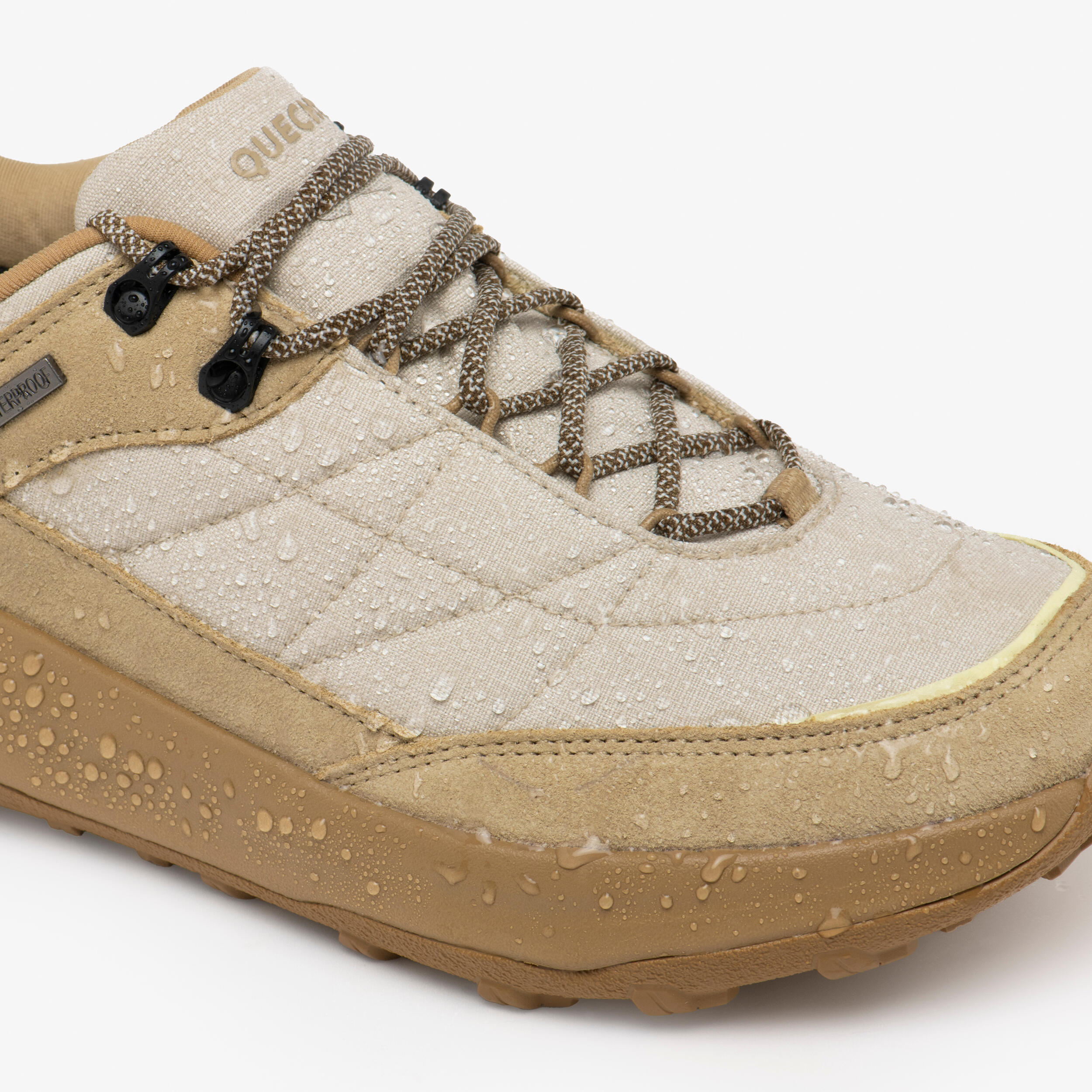Botas de Caminhada Mulher NH500 Impermeáveis Couro WP Bege 6/7