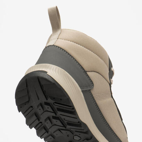 Черевики жіночі NH100 для туризму водонепроникні середньої висоти бежеві/хакі