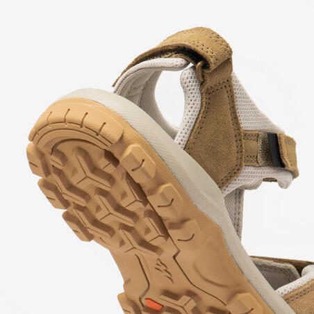 Сандалі шкіряні чоловічі NH500 для гірського туризму коричневі