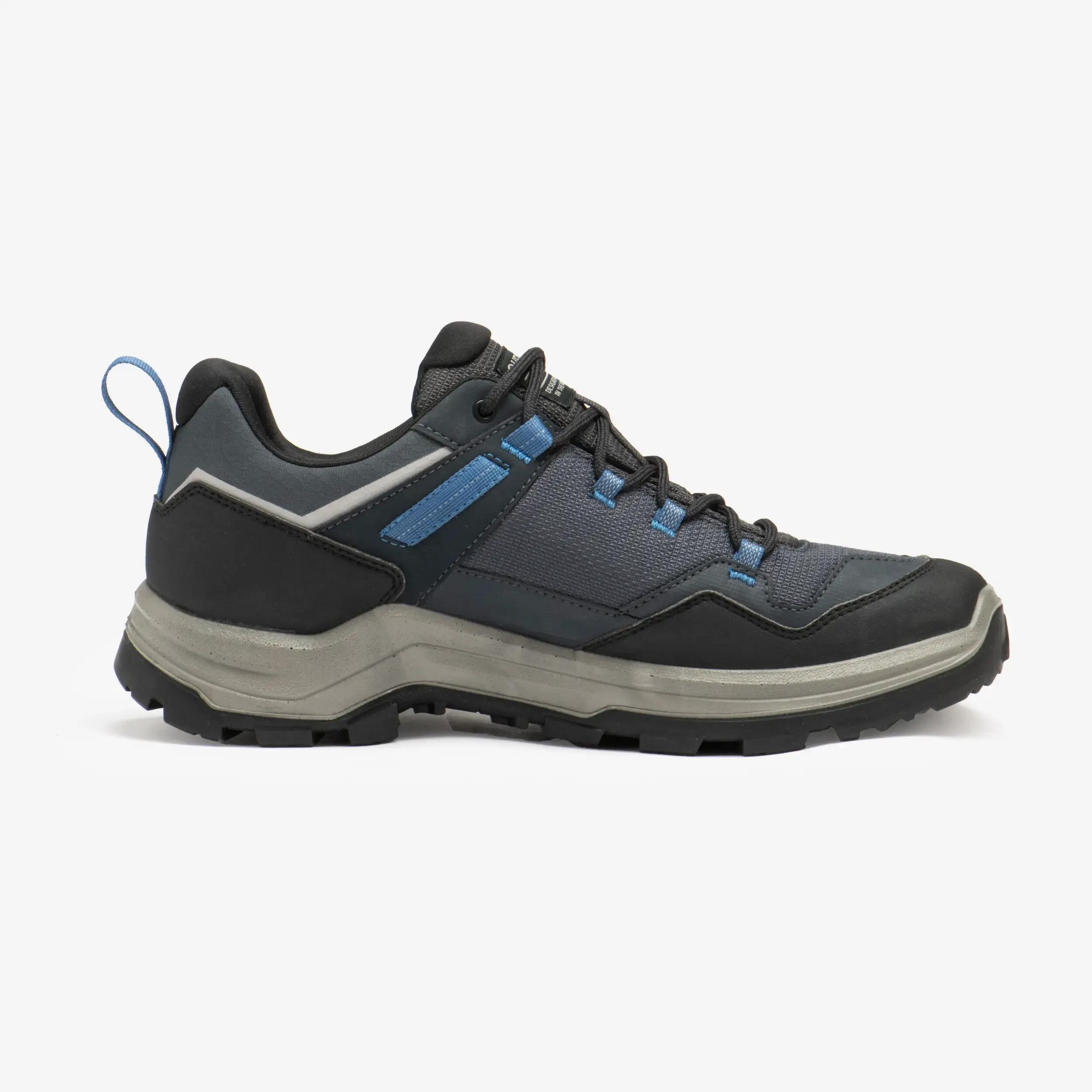 Men Hiking/Trekking Waterproof Shoes - Low Ankle With 4mm Grip Studs MH100 - Grey Blue -  3
