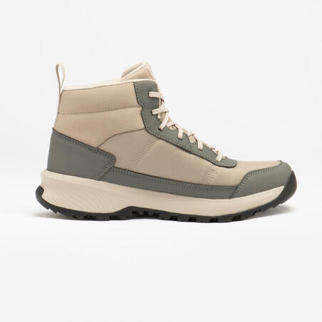 Черевики жіночі NH100 для туризму водонепроникні середньої висоти бежеві/хакі