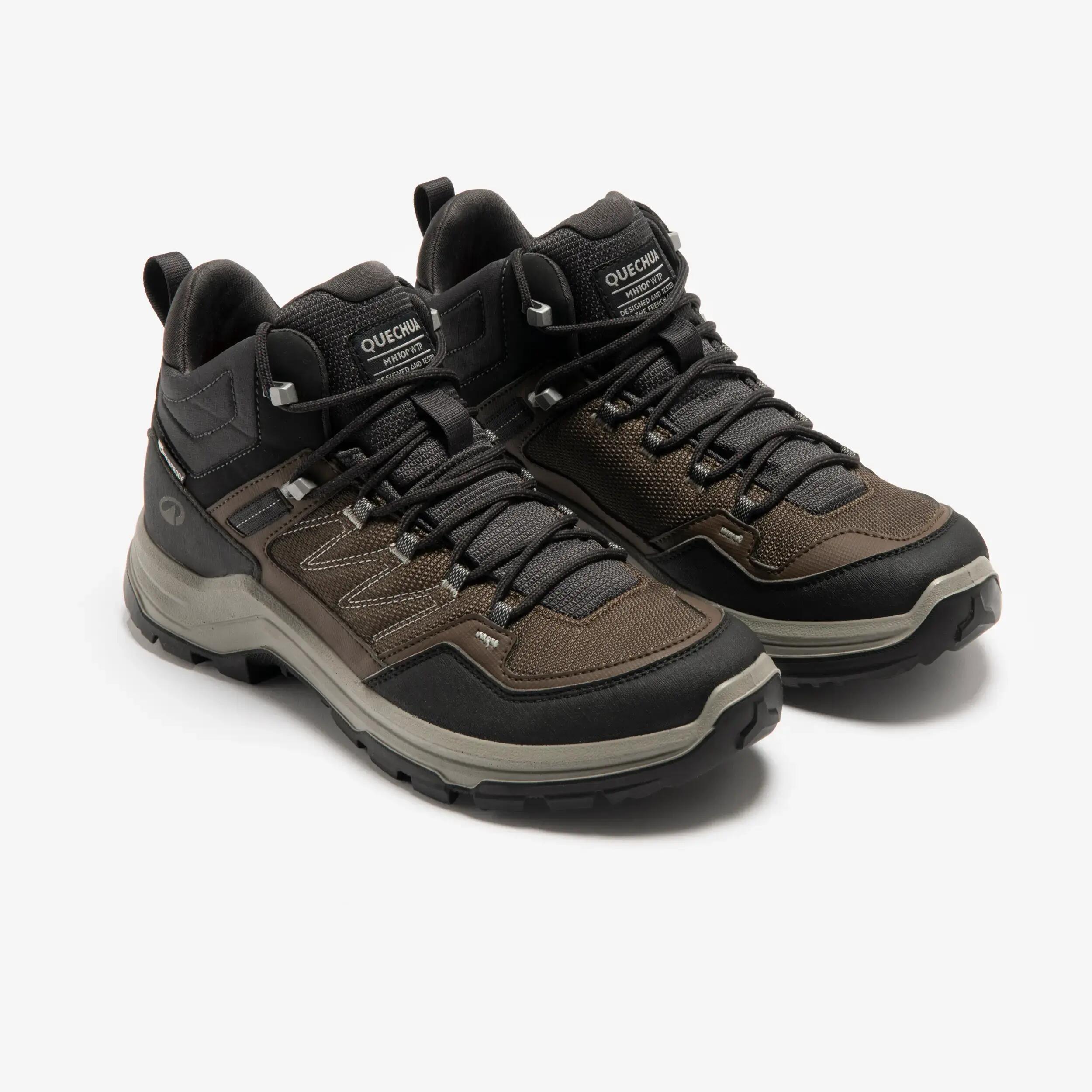 Men’s waterproof hiking boots, MH100 - Brown -  2