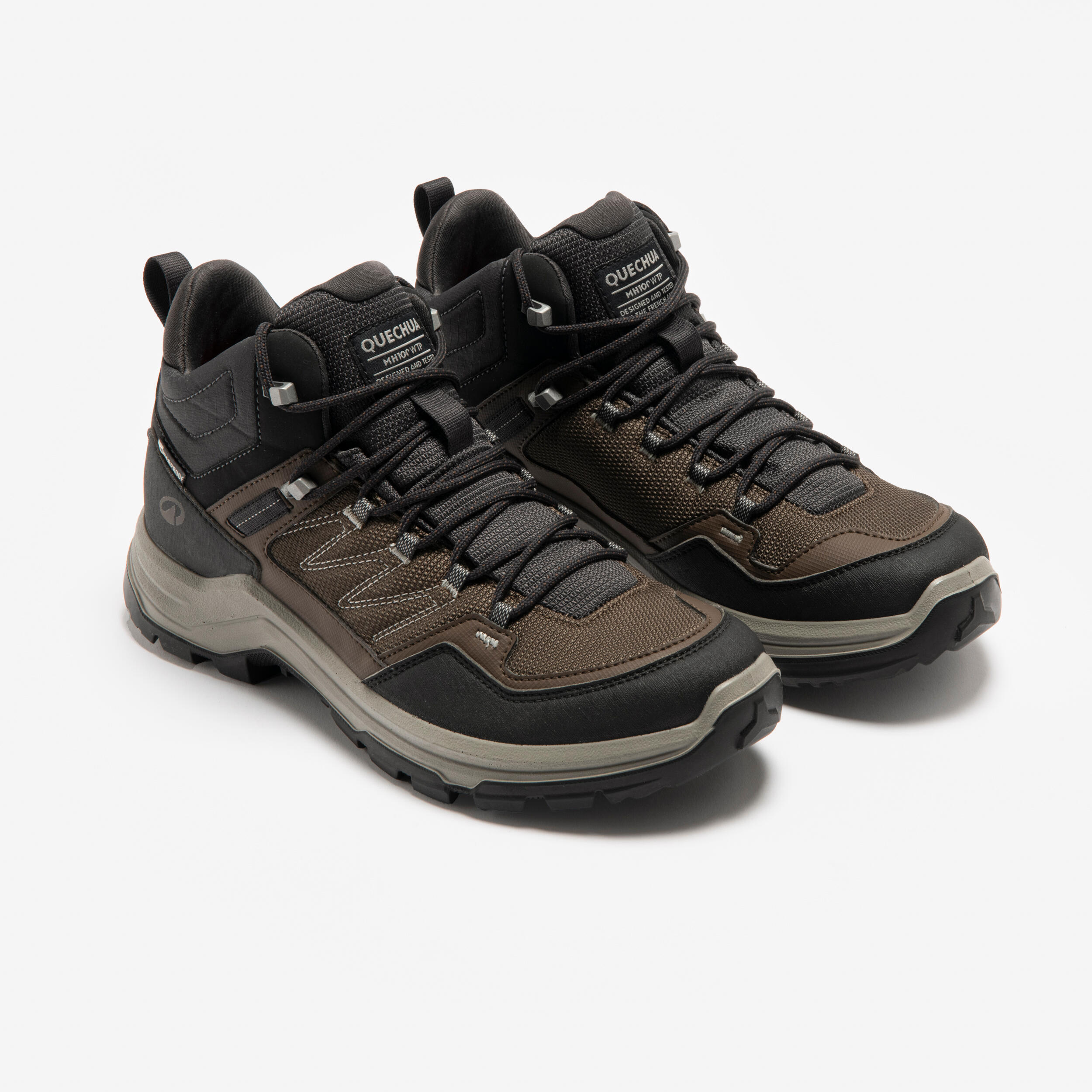 Wanderschuhe Herren wasserdicht - MH100 braun  2/7