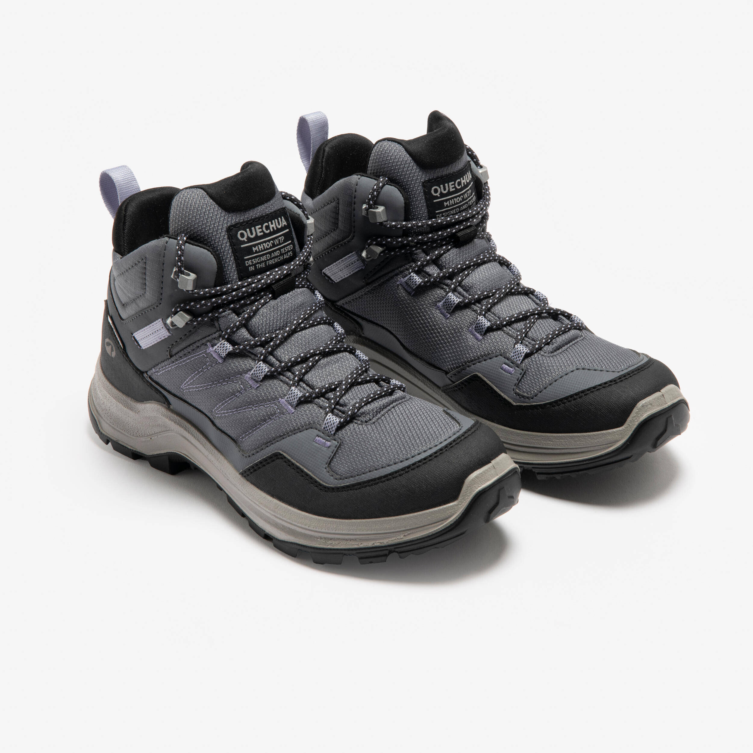 Women’s waterproof hiking boots, MH100 - Grey -  2