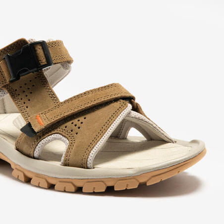 Сандалі шкіряні чоловічі NH500 для гірського туризму коричневі