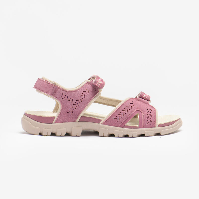 Kadın Outdoor Deri Sandalet - Mor - NH500