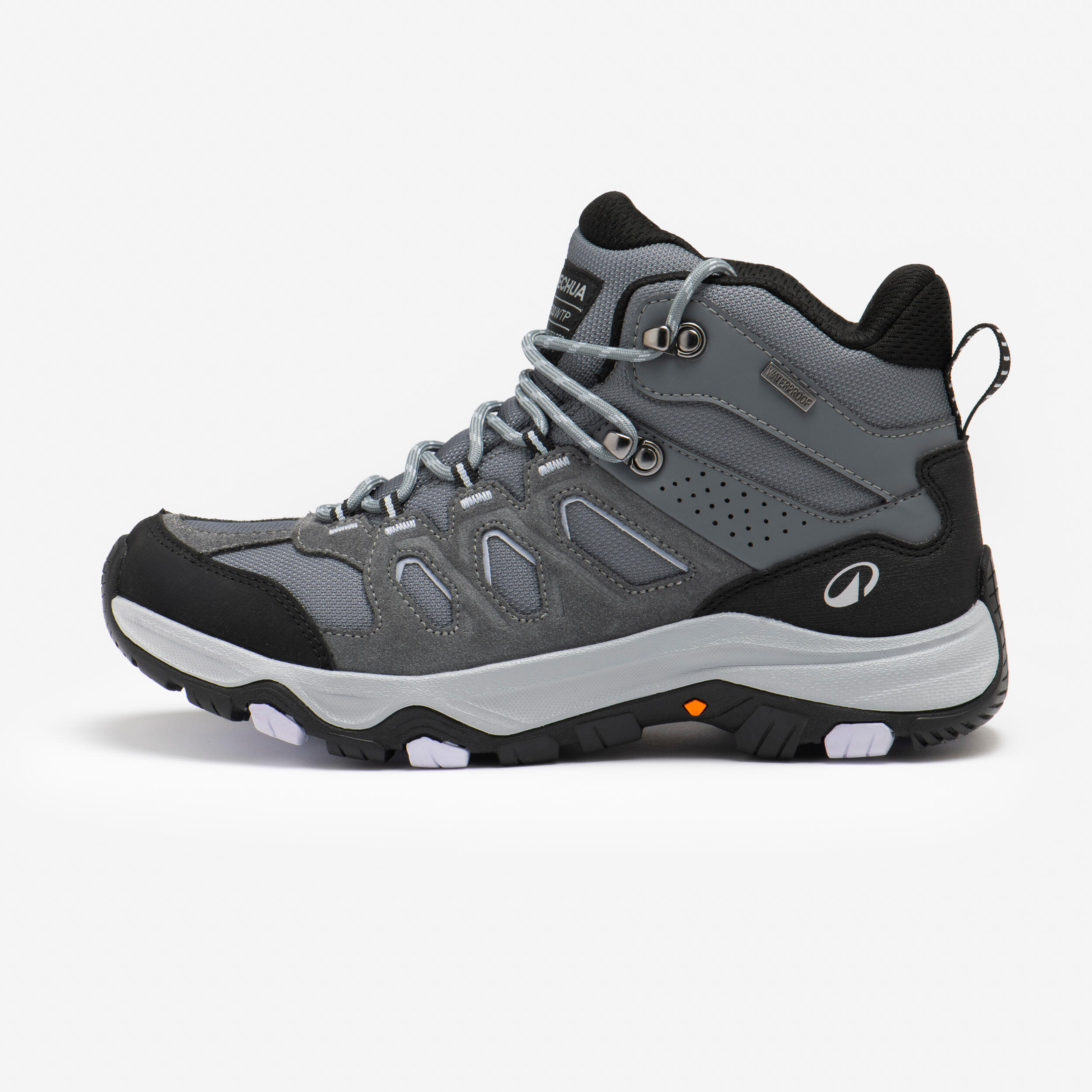 Women’s waterproof high-rise hiking boots, MH500 - Grey
