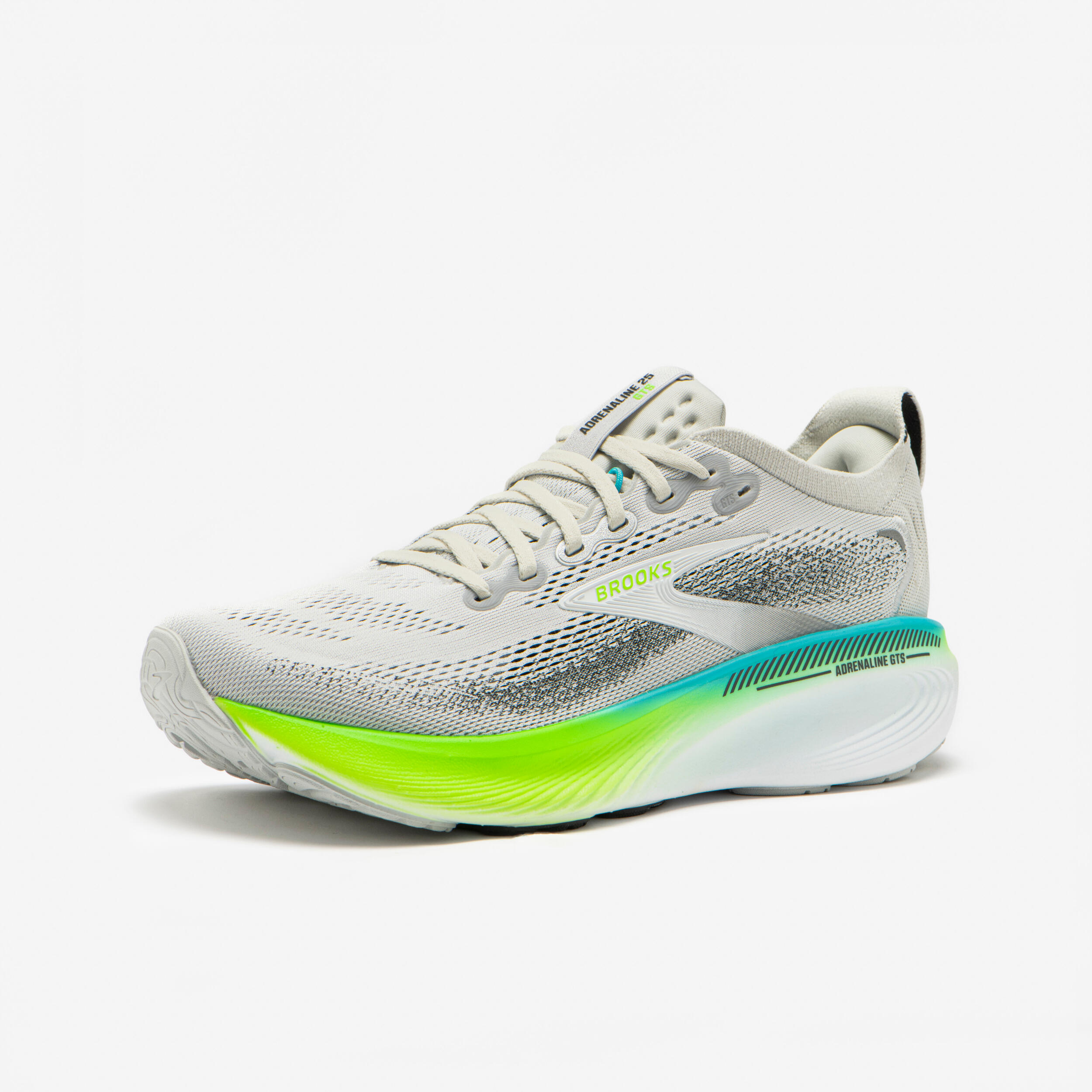 Chaussure de running homme, Brooks Adrénaline GTS 25 gris et vert 2/7