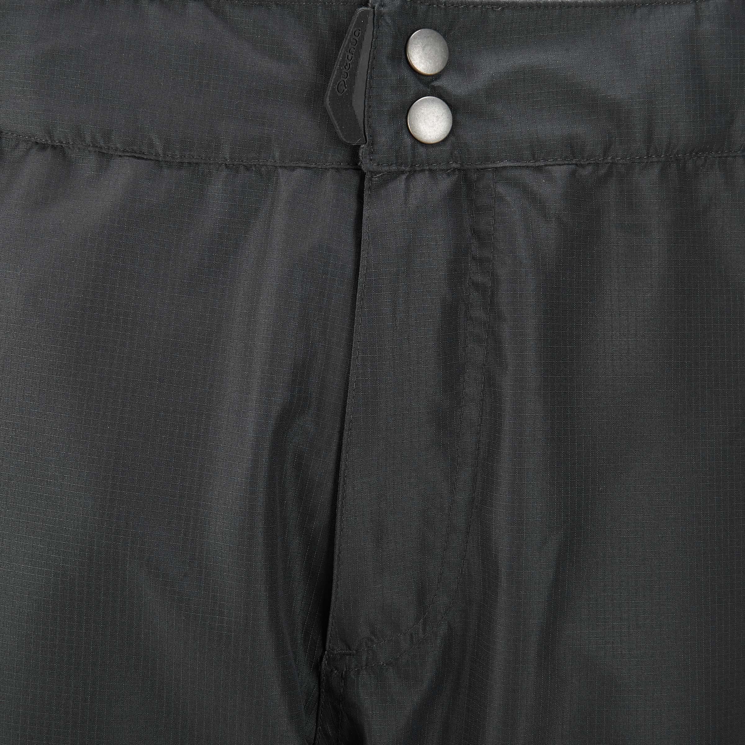 MH500 Men's Waterproof Mountain Hiking Rain Over-Trousers - Black 7/21