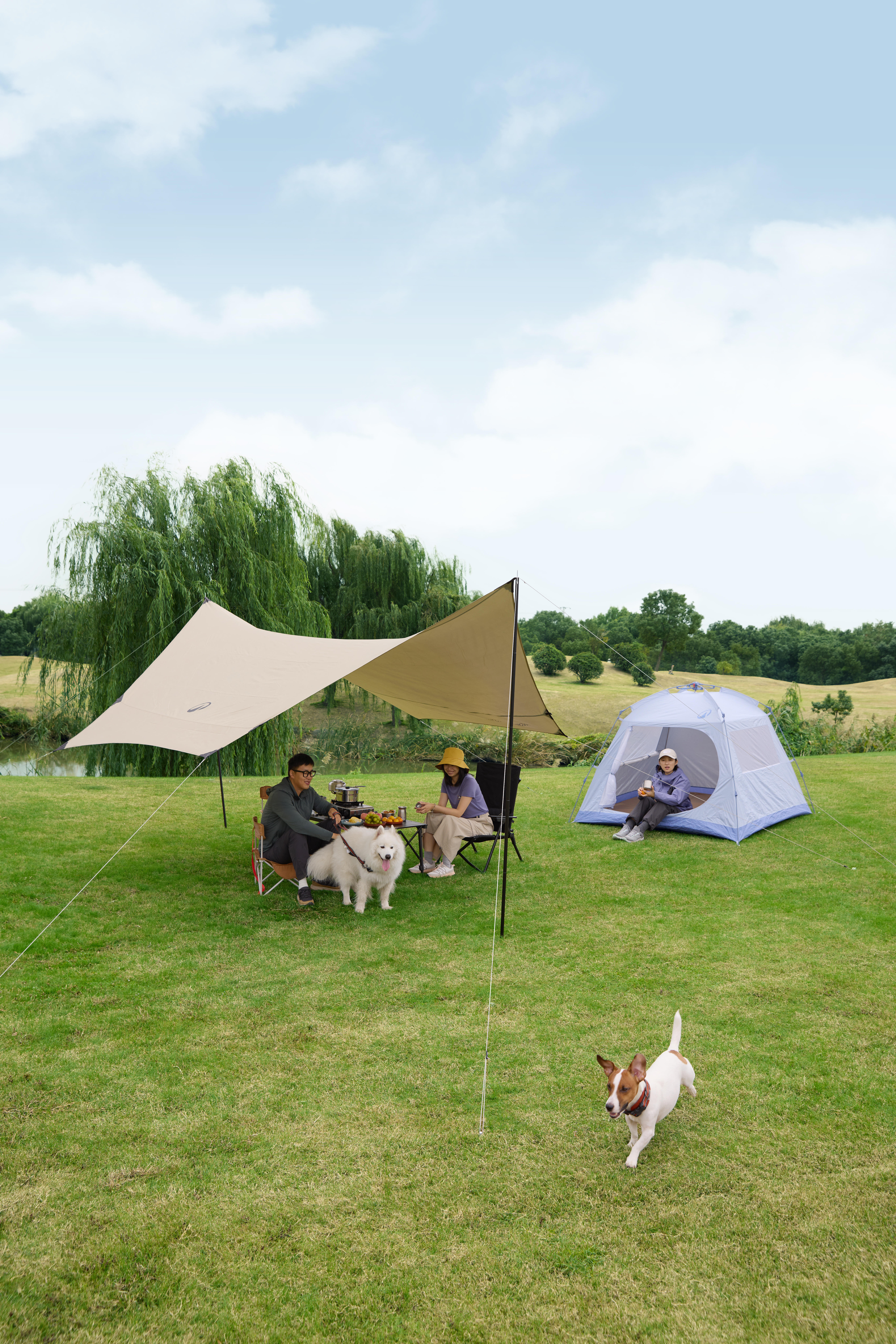 キャンプ シェルター 3人用 EASY 100 FRESH | 簡単設営 UPF50+