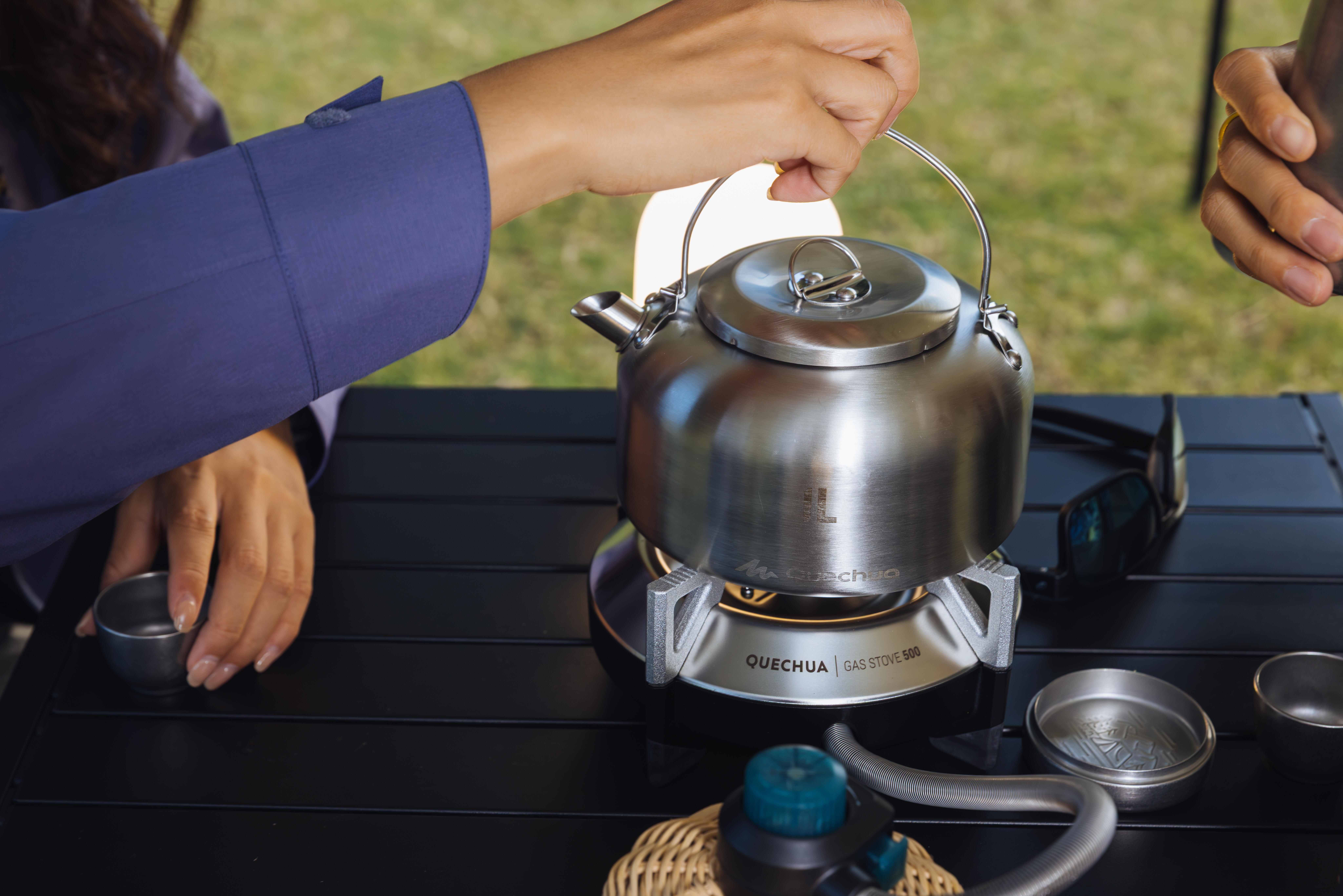 1 L Stainless Steel Kettle 500 for camping, bivouacking and hiking