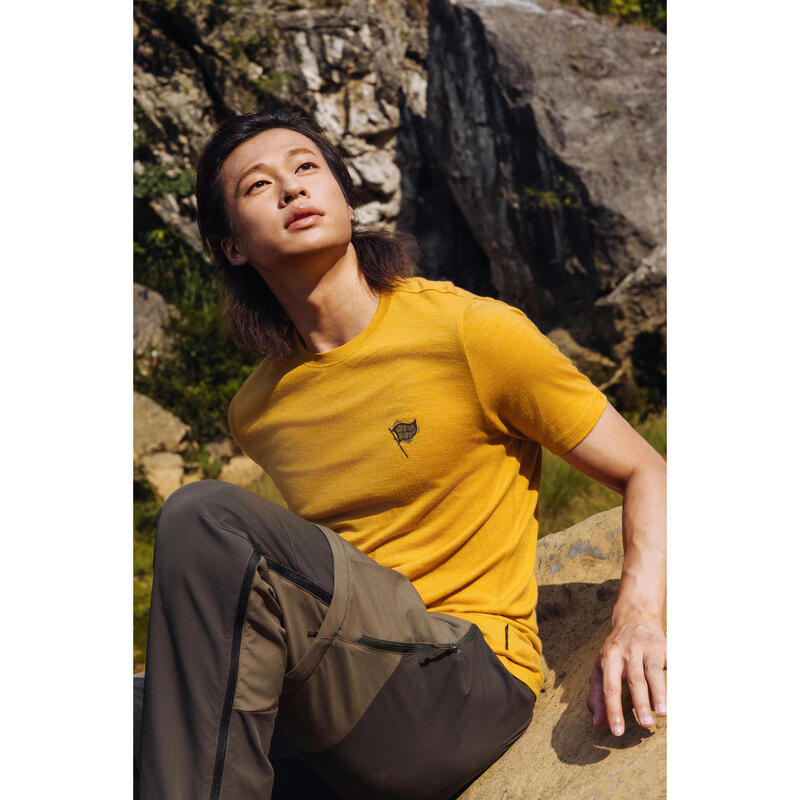 Pánské tričko na trek s krátkým rukávem z merino vlny Merino Fresh