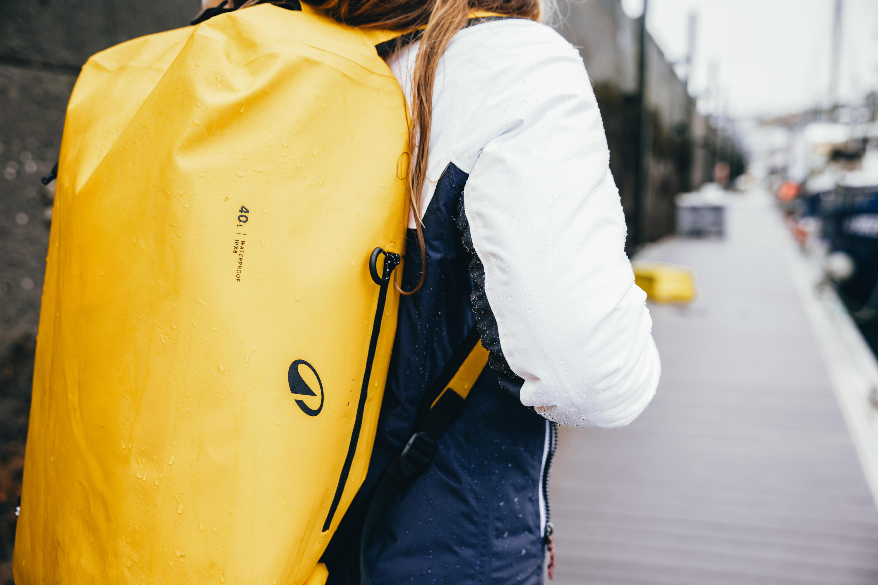 Sac de voyage étanche sports d’eau 40 L, IPX6 jaune 18/20