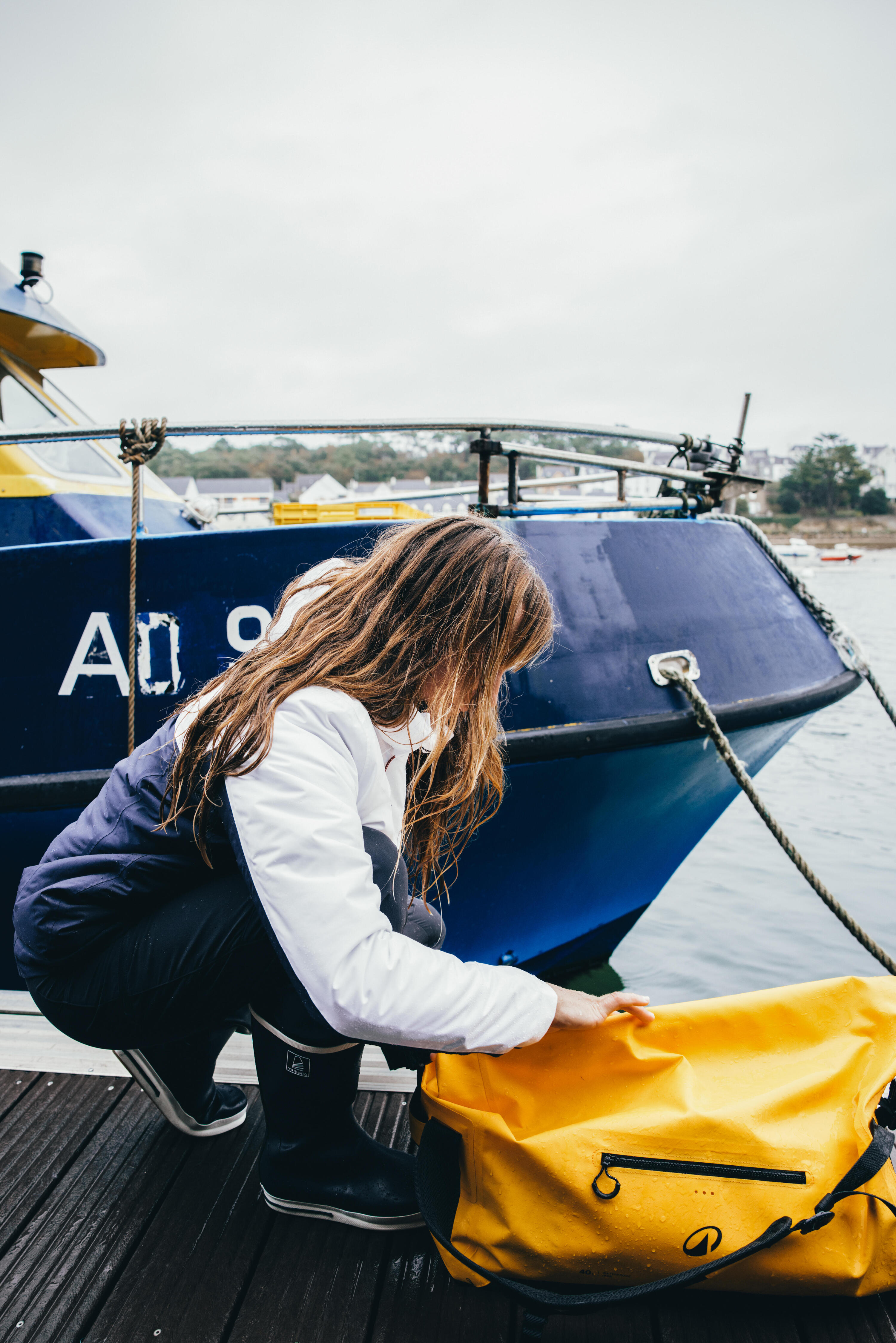 Sac de voyage étanche sports d’eau 40 L, IPX6 jaune 16/20