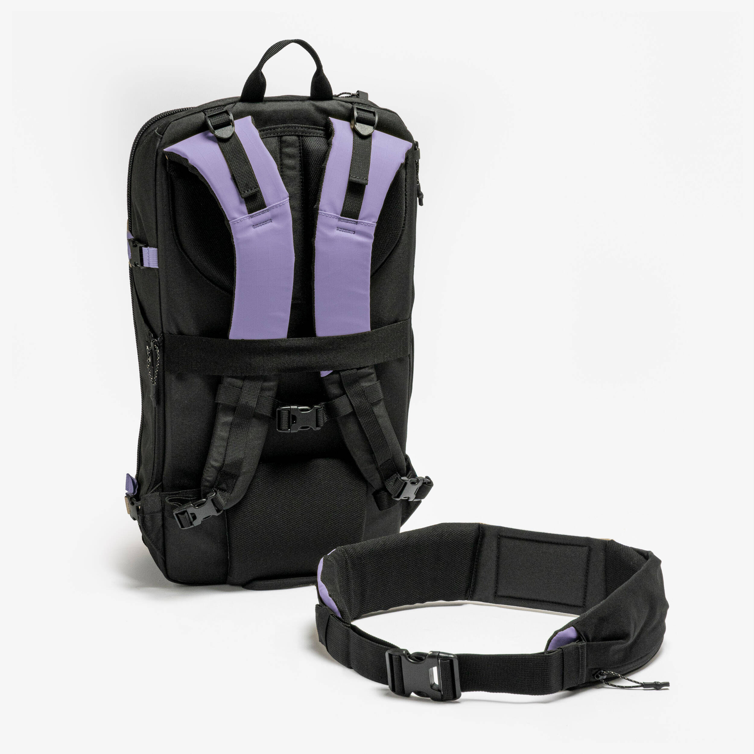 Suitcase-style opening hiking backpack 30 L, Travel 500 Organiser - Purple -  3