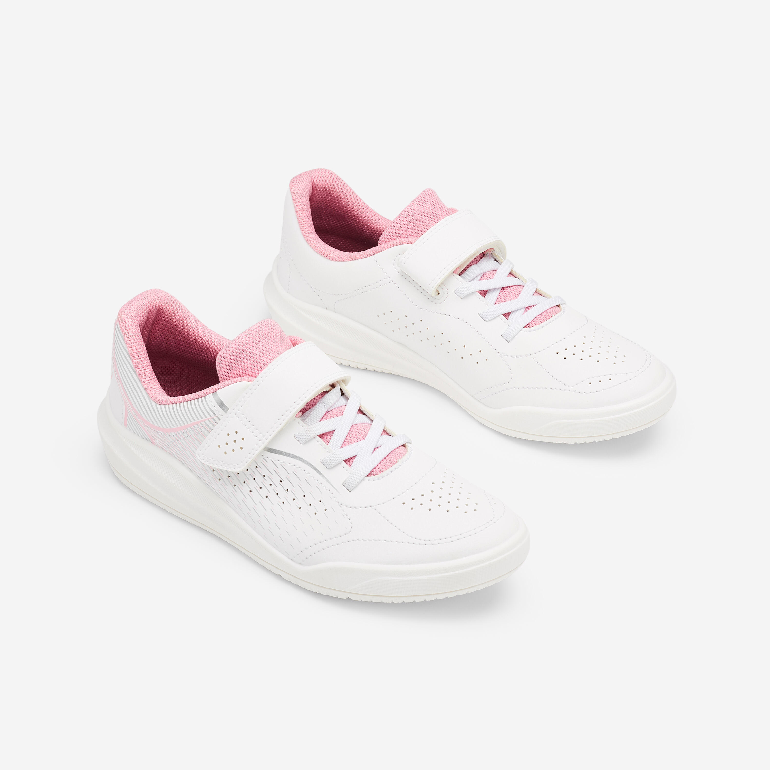 Scarpe da ginnastica bambino resistenti rosa-bianco 2/5