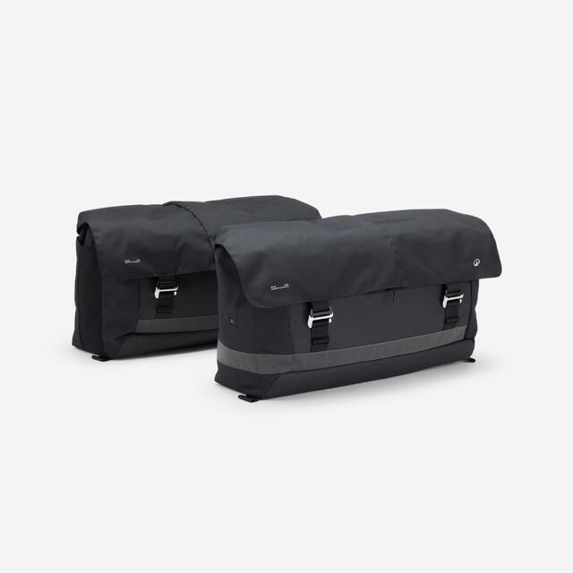 Dubbele fietstas voor longtailfiets E-three 500 2 x 50 l zwart