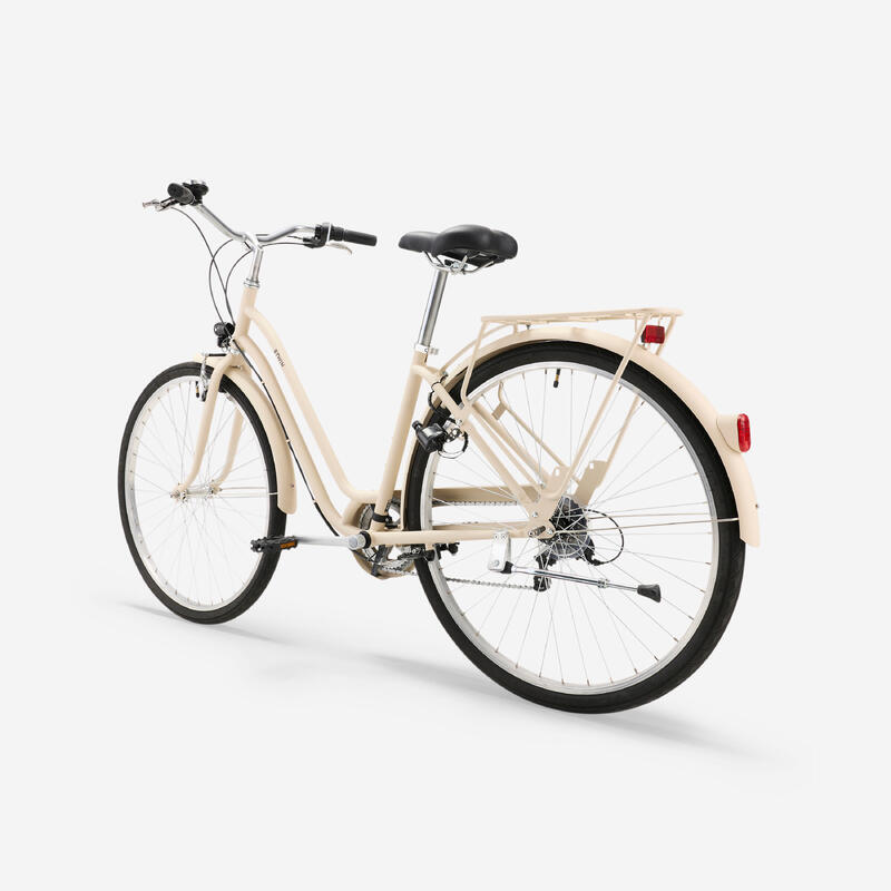 Bicicletă de oraș Elops 120 cu cadru jos Bej