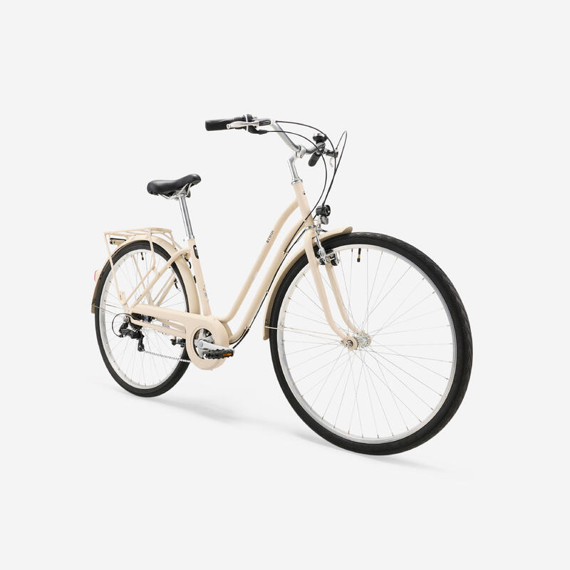Bicicletă de oraș Elops 120 cu cadru jos Bej