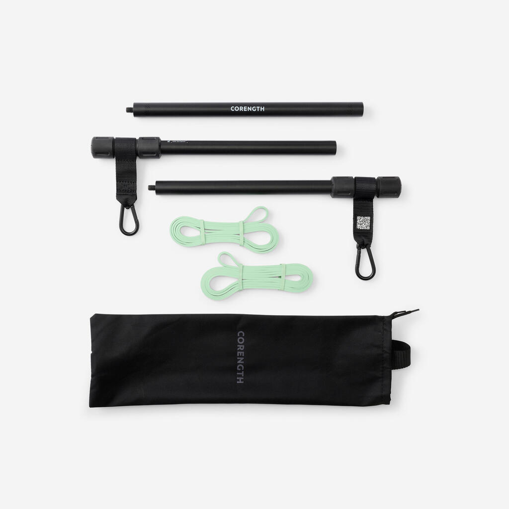 Barre de musculation nomade avec 2 élastiques 10kg
