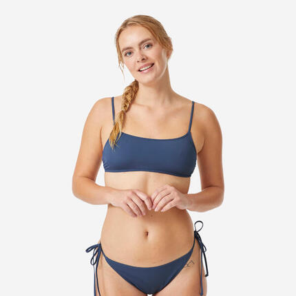 Haut de maillot de bain brassière surf femme, Bralette bleu marine