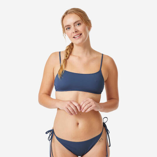 Haut de maillot de bain brassière surf femme, Bralette bleu marine