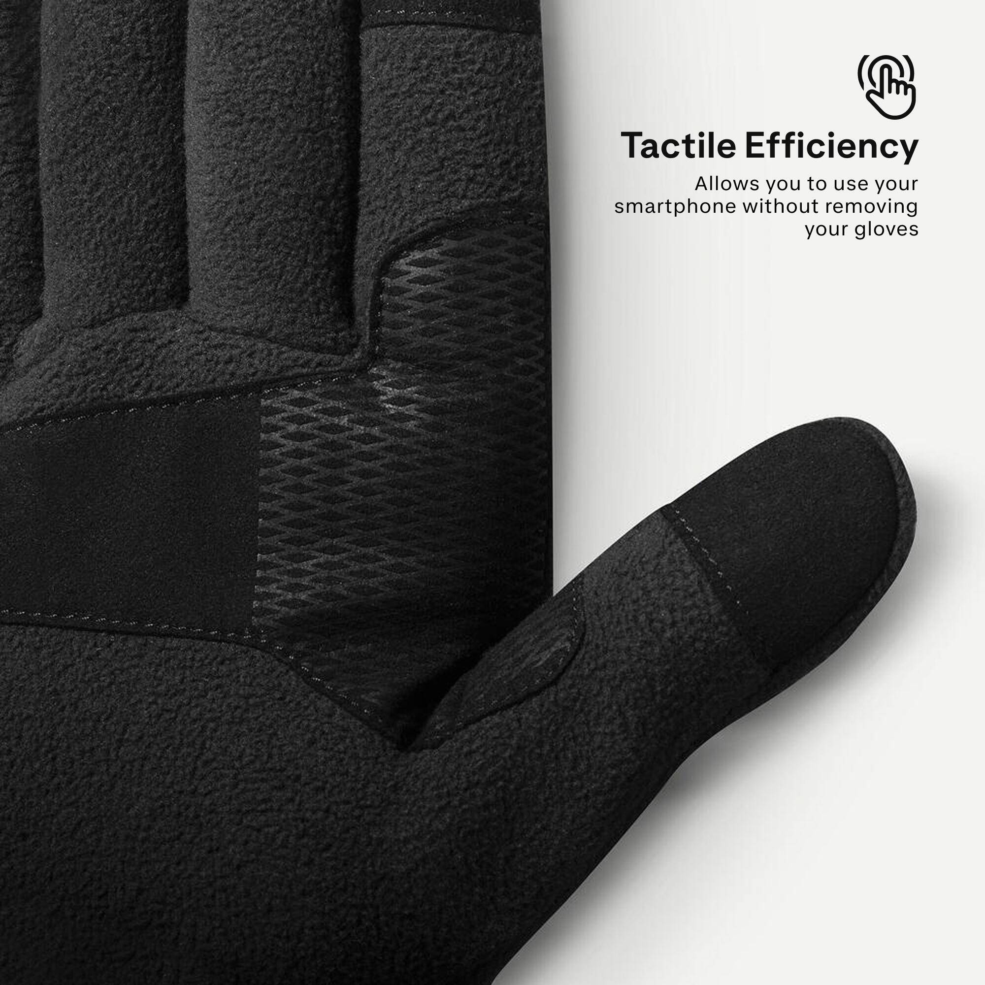 Adult mountain trekking fleece gloves -  MT500 Black -  2
