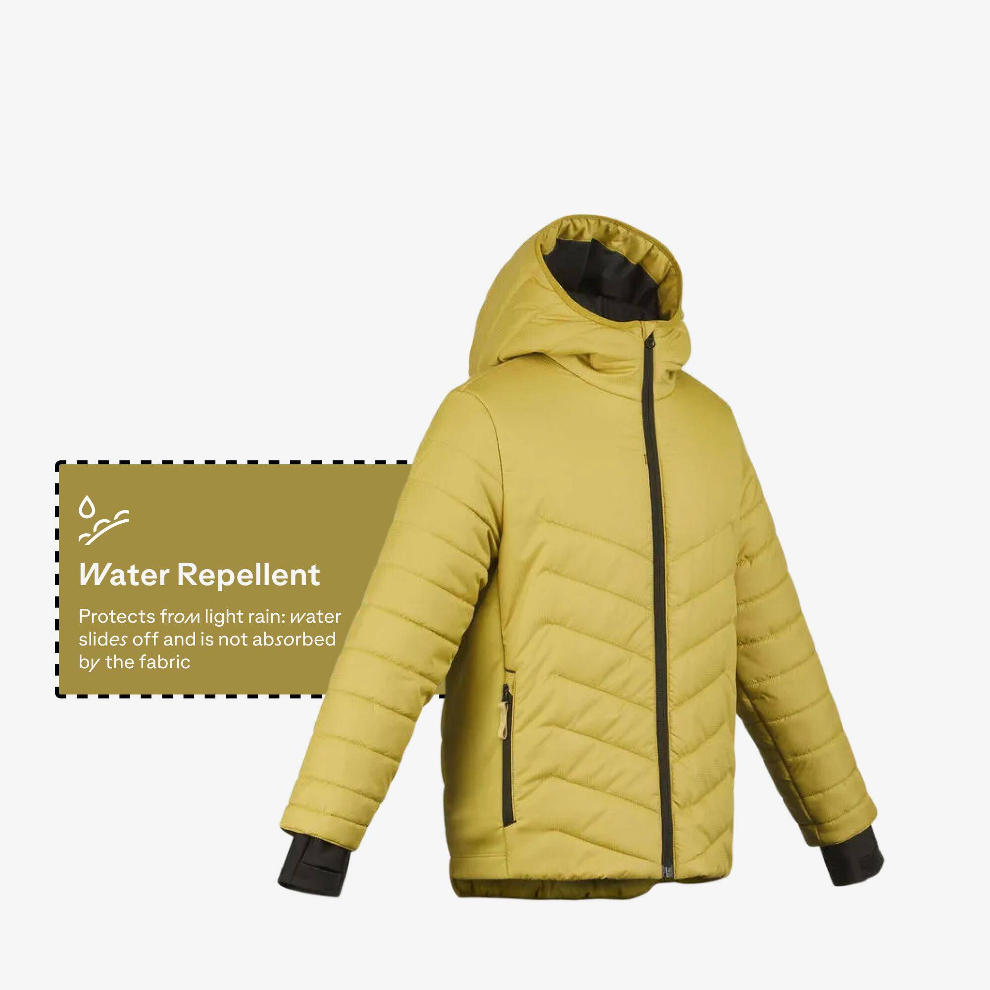 MH500 kids' padded hiking jacket - 7–15 years - Yellow -  4