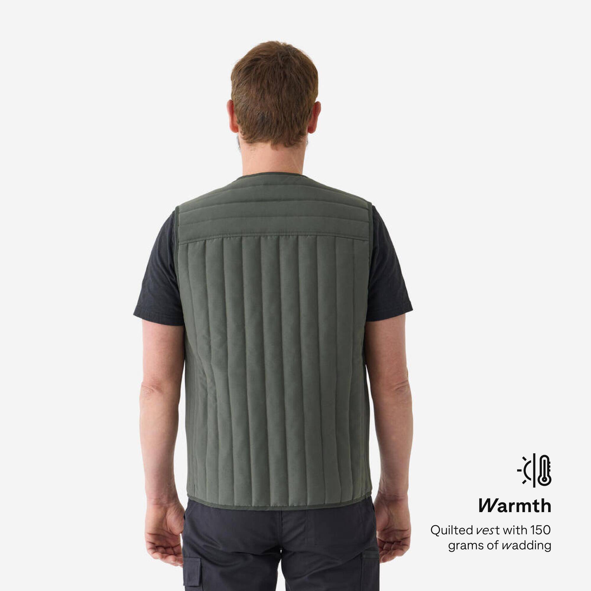 Reversible quilted vest 100, green -  5