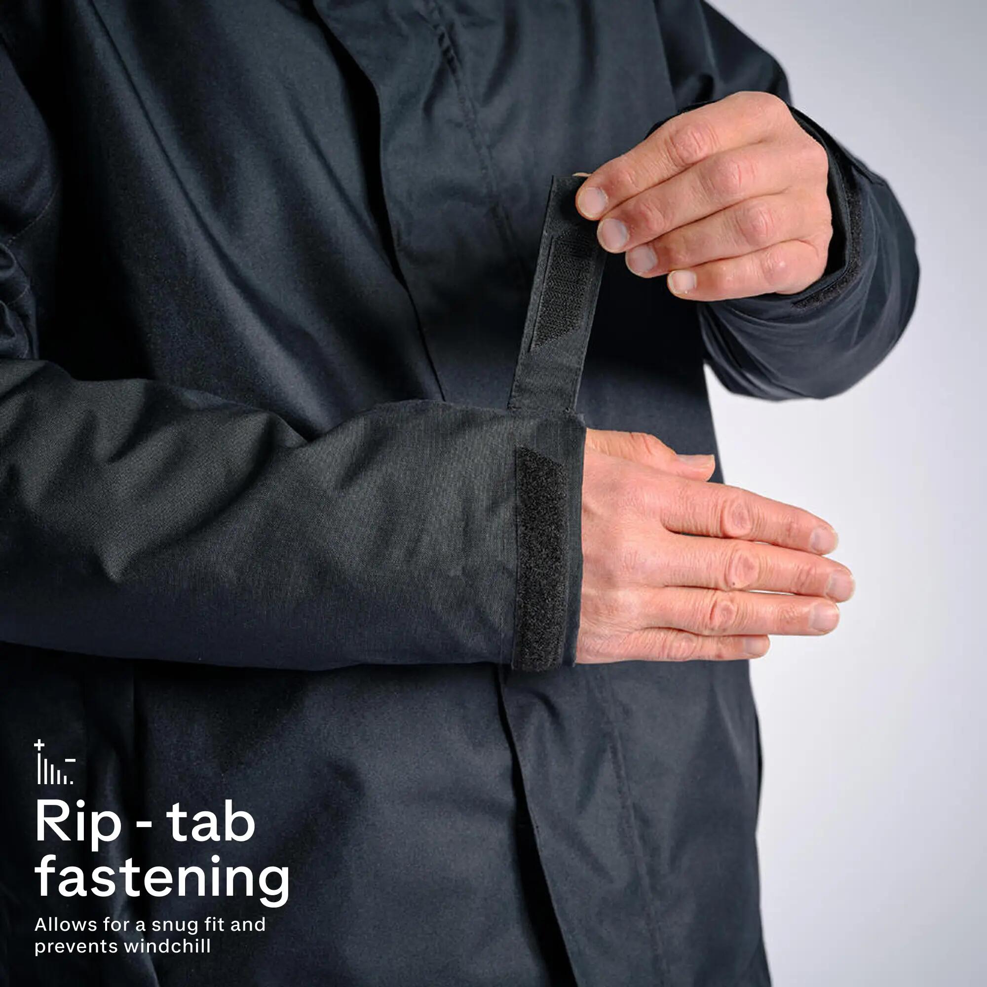 Men Reinforced Warm Winter Jacket - Waterproof With Fleece Lining, Upto -10°C - Black -  5