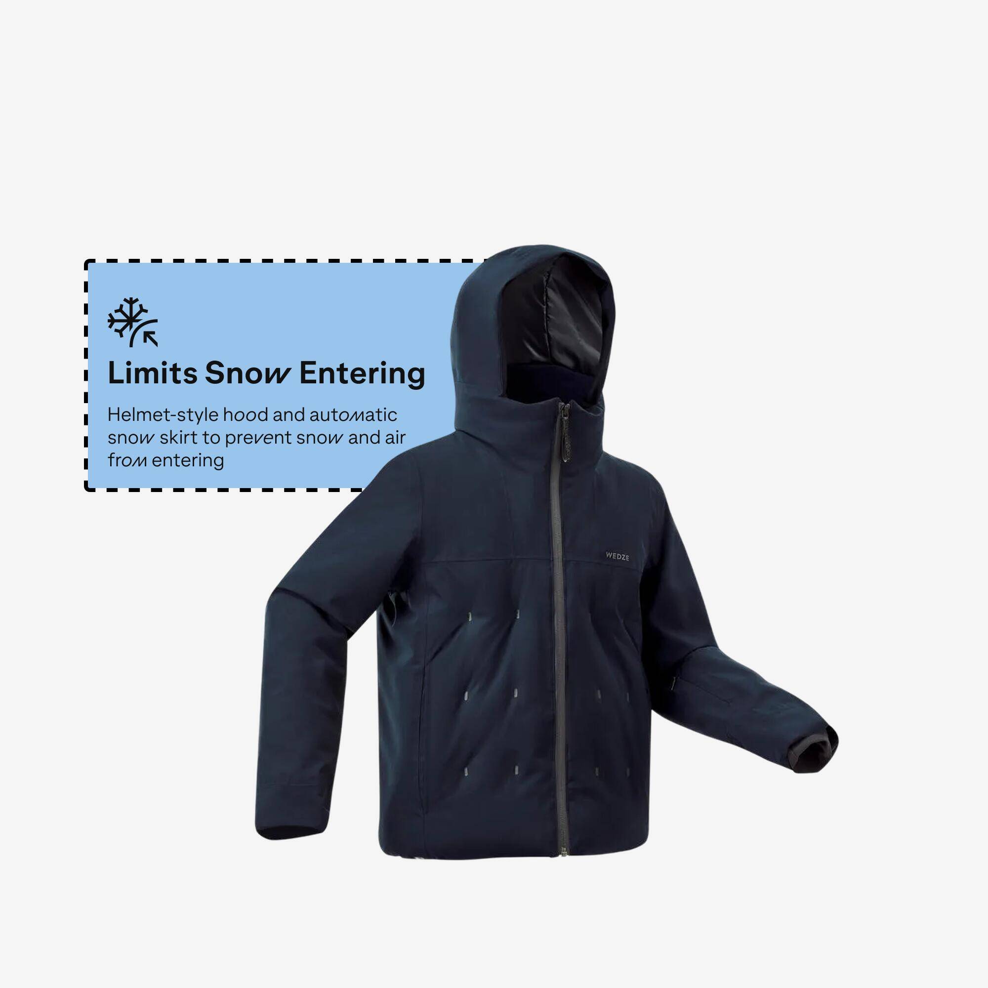 Boys Skiing Warm and Waterproof Padded Jacket 500 WARM, 6-14 Years - Blue -  3