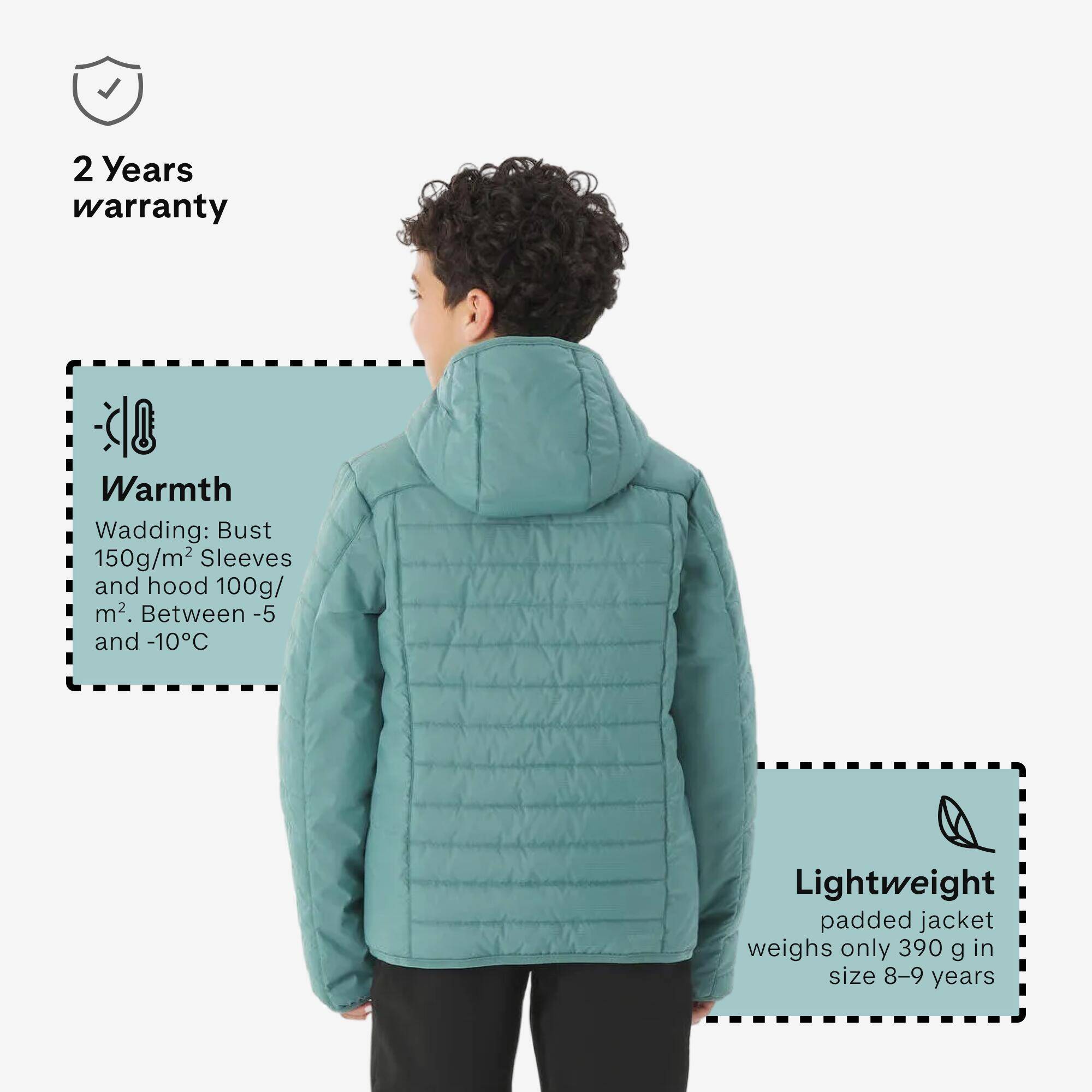 MH100 kids lightweight padded jacket - 7–15 years - Green -  3