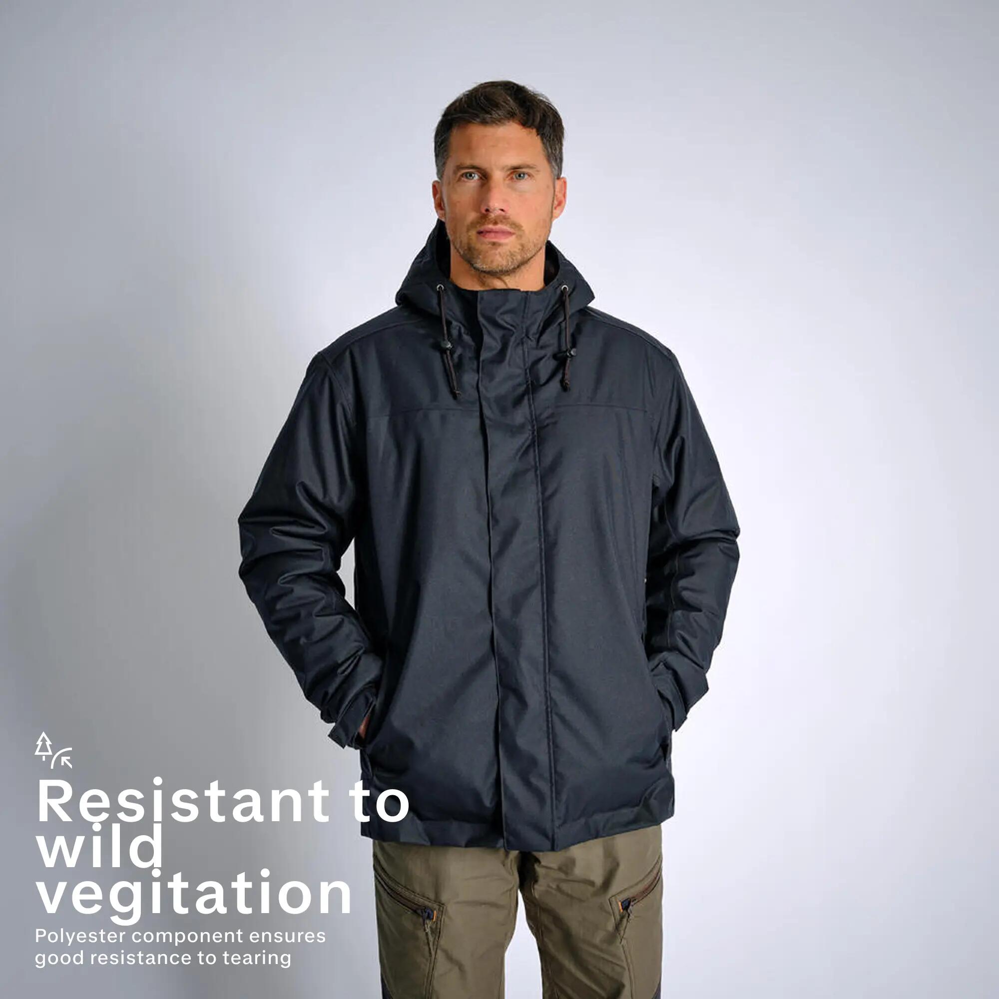 Men Reinforced Warm Winter Jacket - Waterproof With Fleece Lining, Upto -10°C - Black -  2