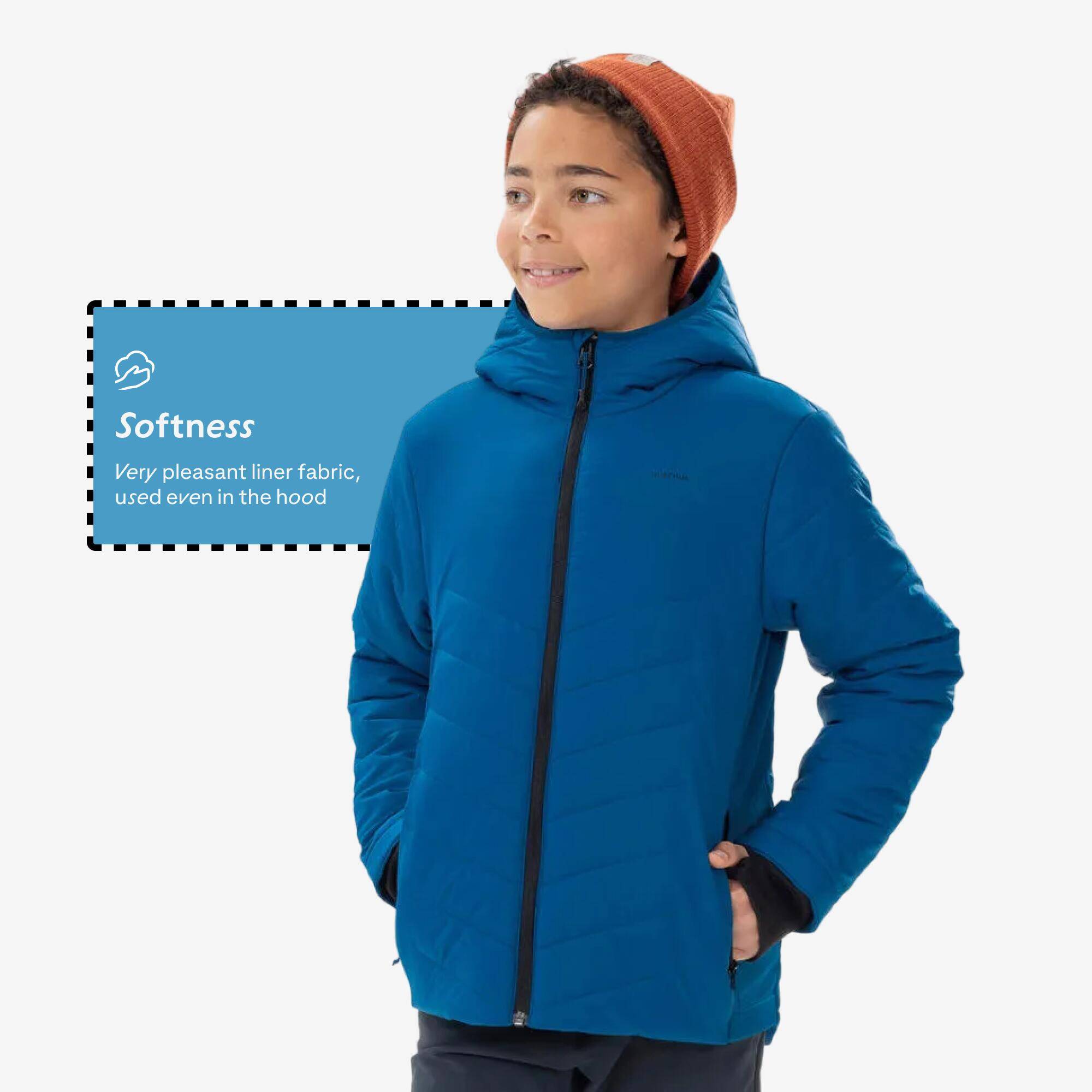 Kids' Warm Padded Hiking Jacket MH 500 7-15 Years - Blue -  4