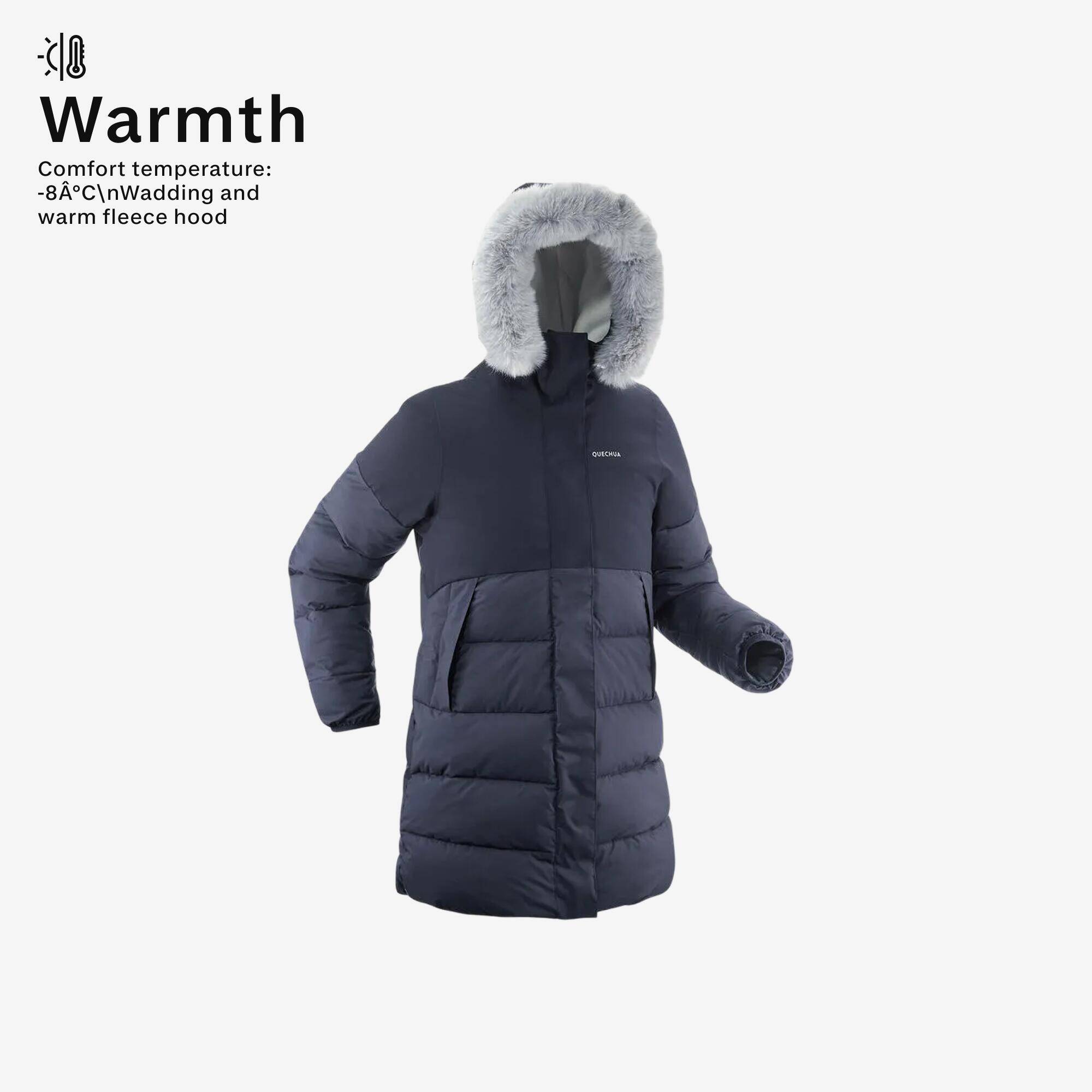 Kids’ warm padded hiking jacket, 7-15 years, NH500 - Navy blue -  3