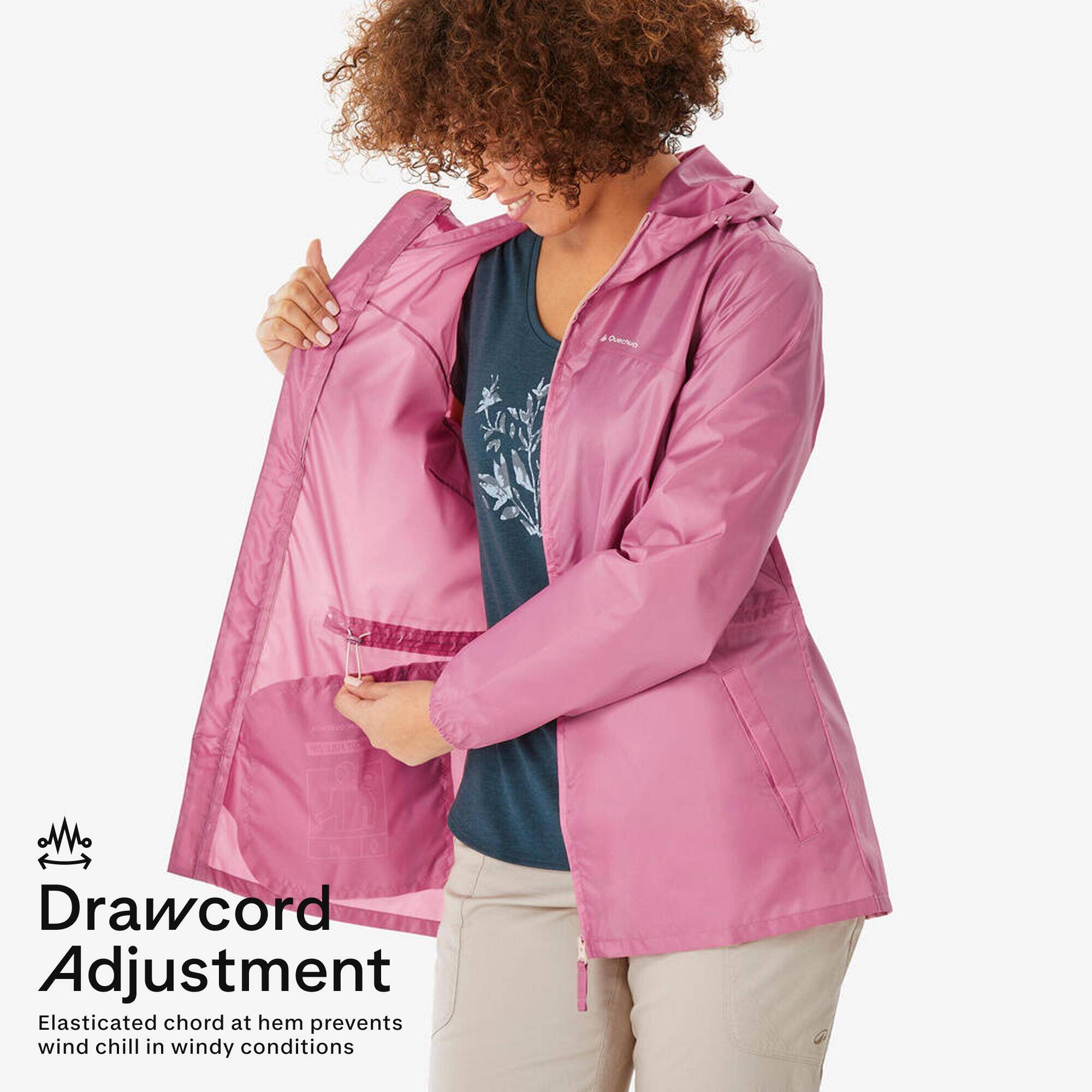 Women’s water-repellent and windproof hiking jacket Raincut Full Zip - Pink -  3